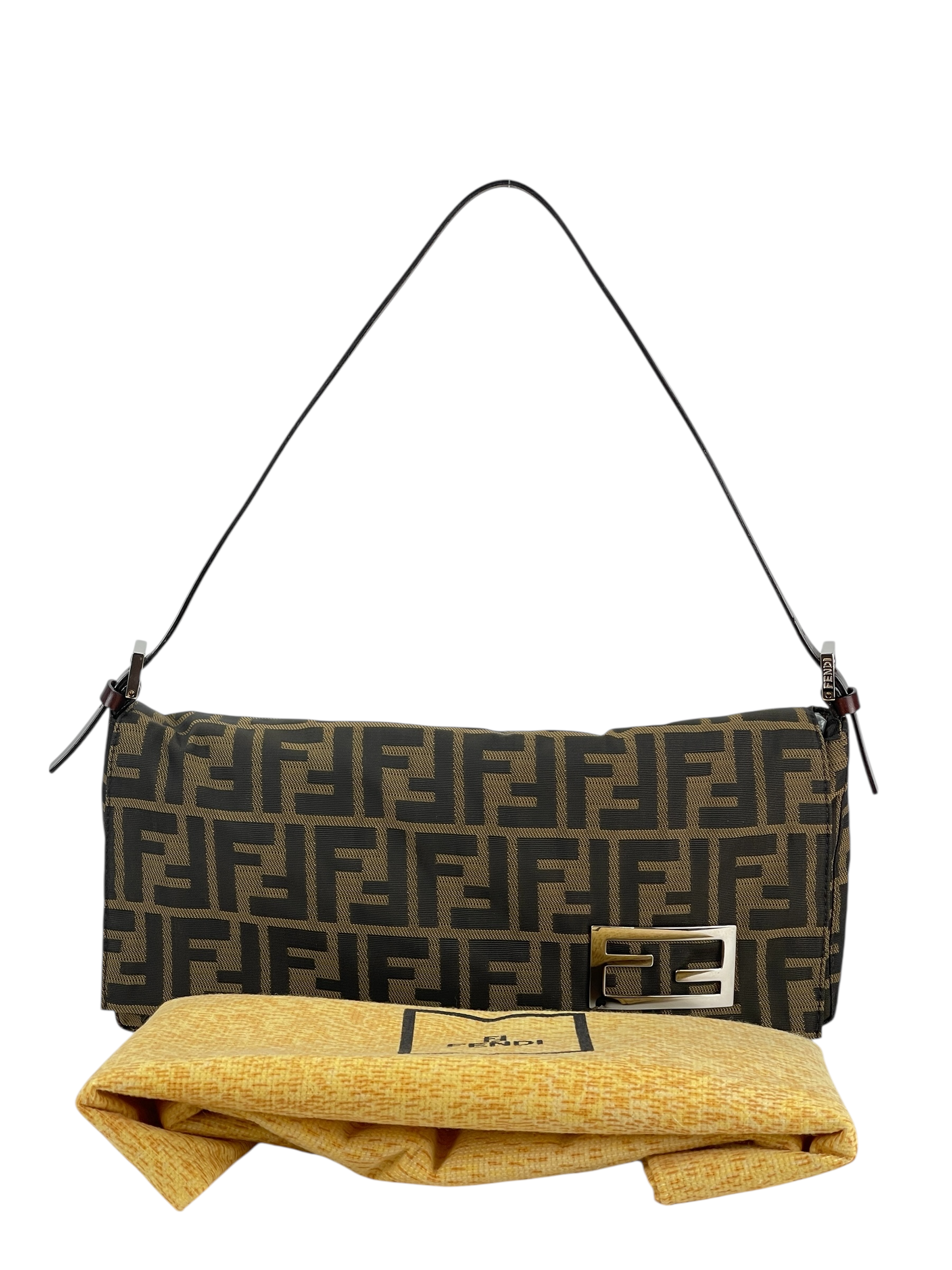 FENDI - Brown Zucca One Shoulder Bag Silver Hardware