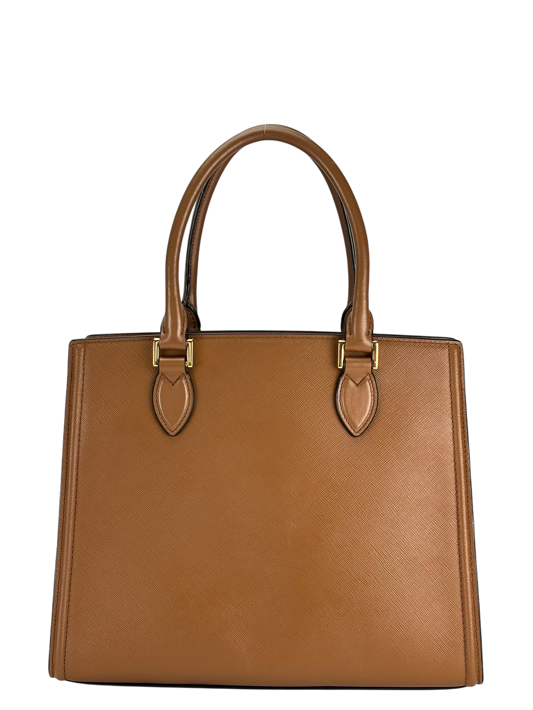 PRADA - Brown Calfskin Saffiano 2Way Hand Shoulder Bag