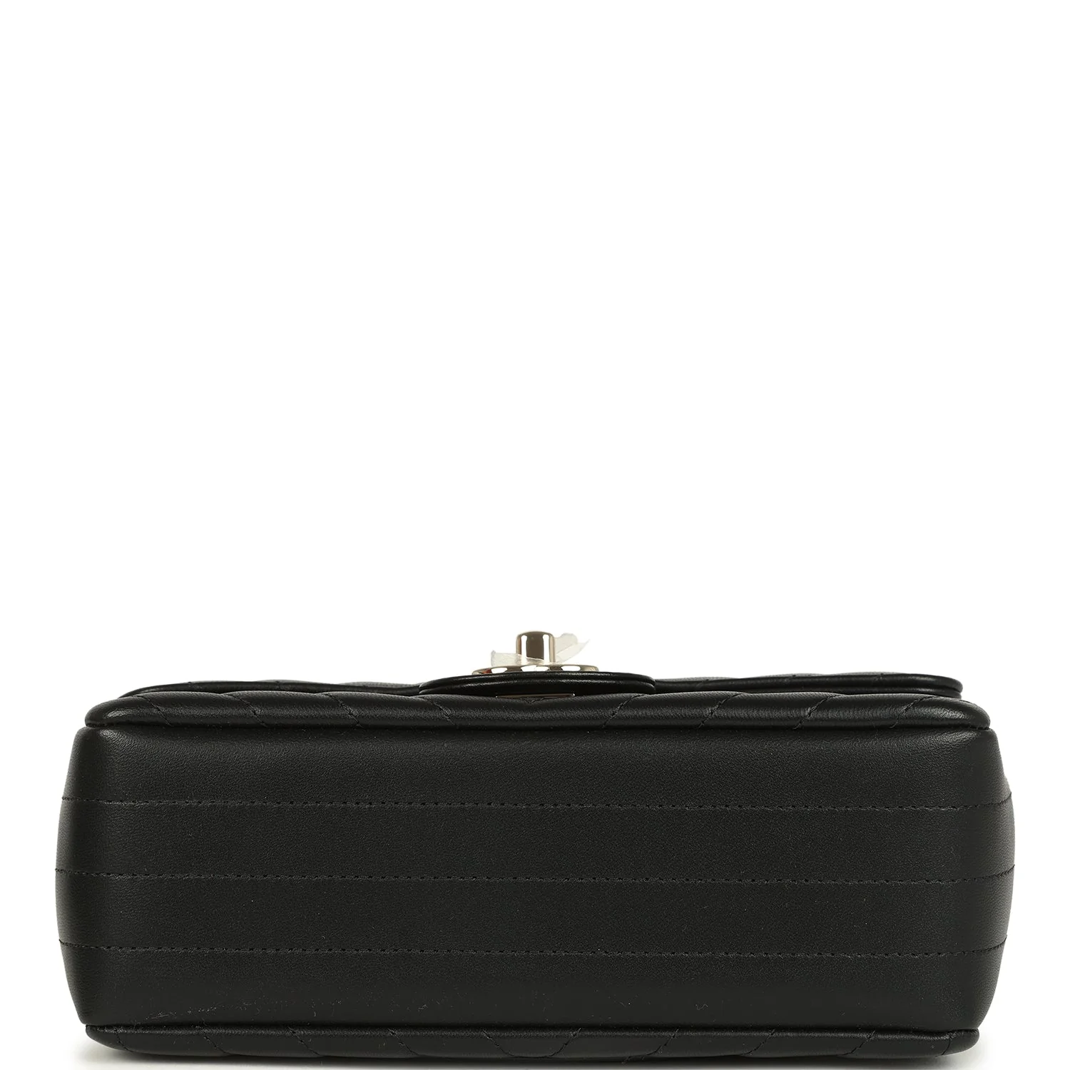 Chanel Mini Chevron Classic Rectangular Flap Bag Black Lambskin Light Gold Hardware