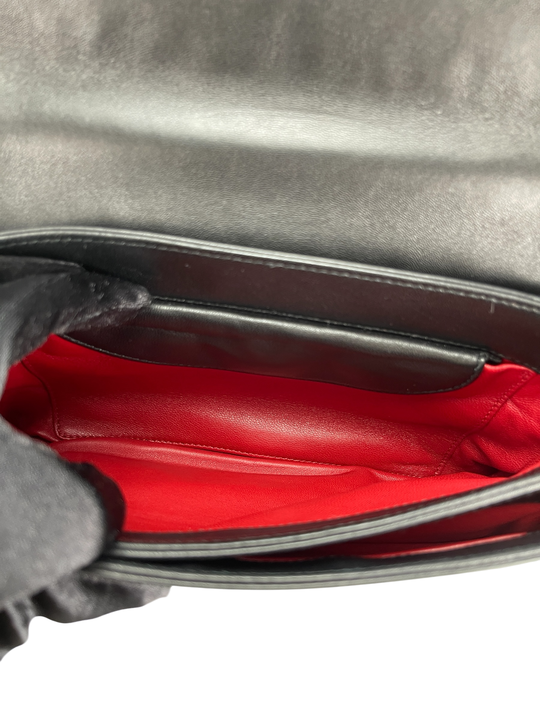 PRADA - Black  Nappa Calfskin Waffle Chain Shoulder Bag