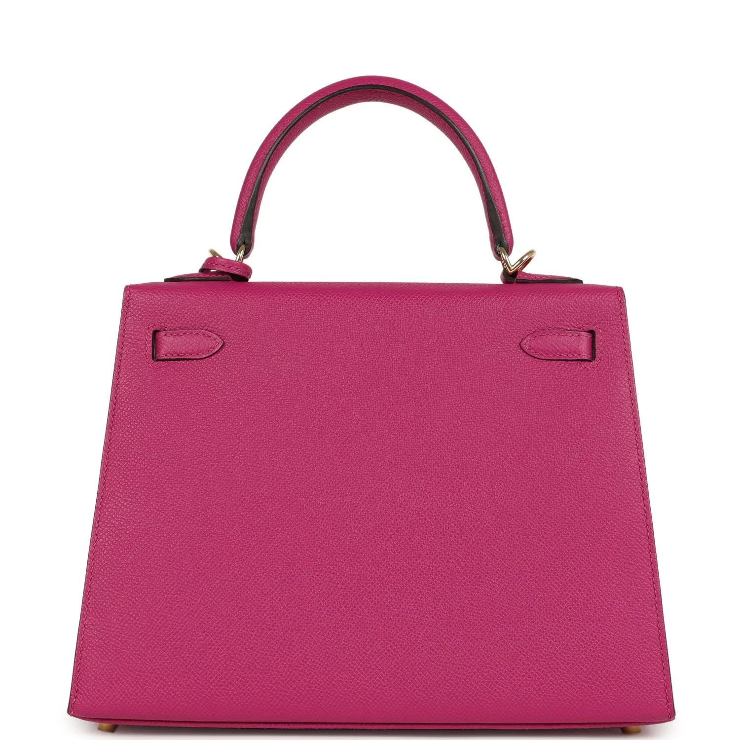 Pre-owned Hermes Special Order (HSS) Kelly Sellier 25 Rose Pourpre Verso Epsom Permabrass Hardware