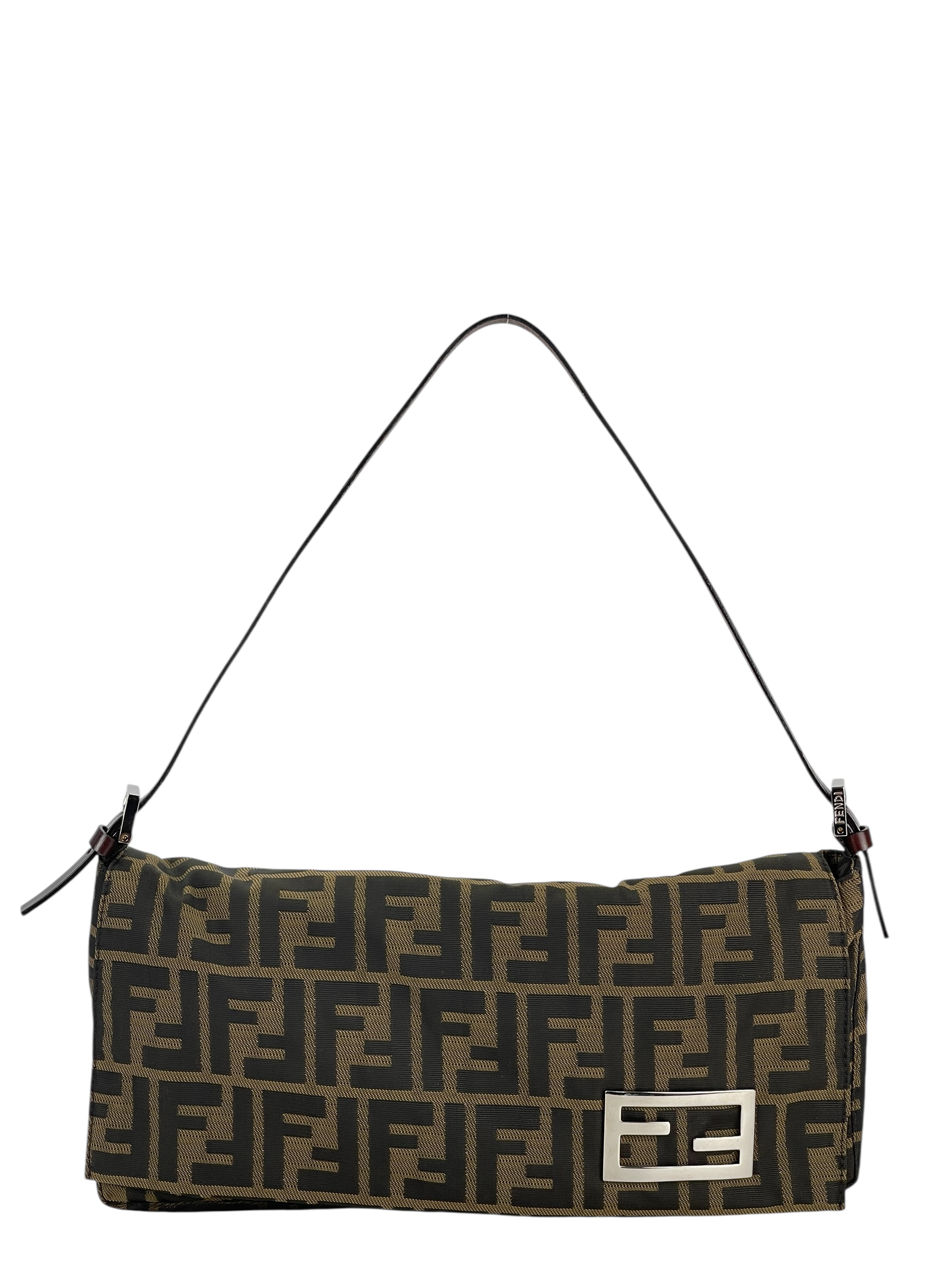 FENDI - Brown Zucca One Shoulder Bag Silver Hardware