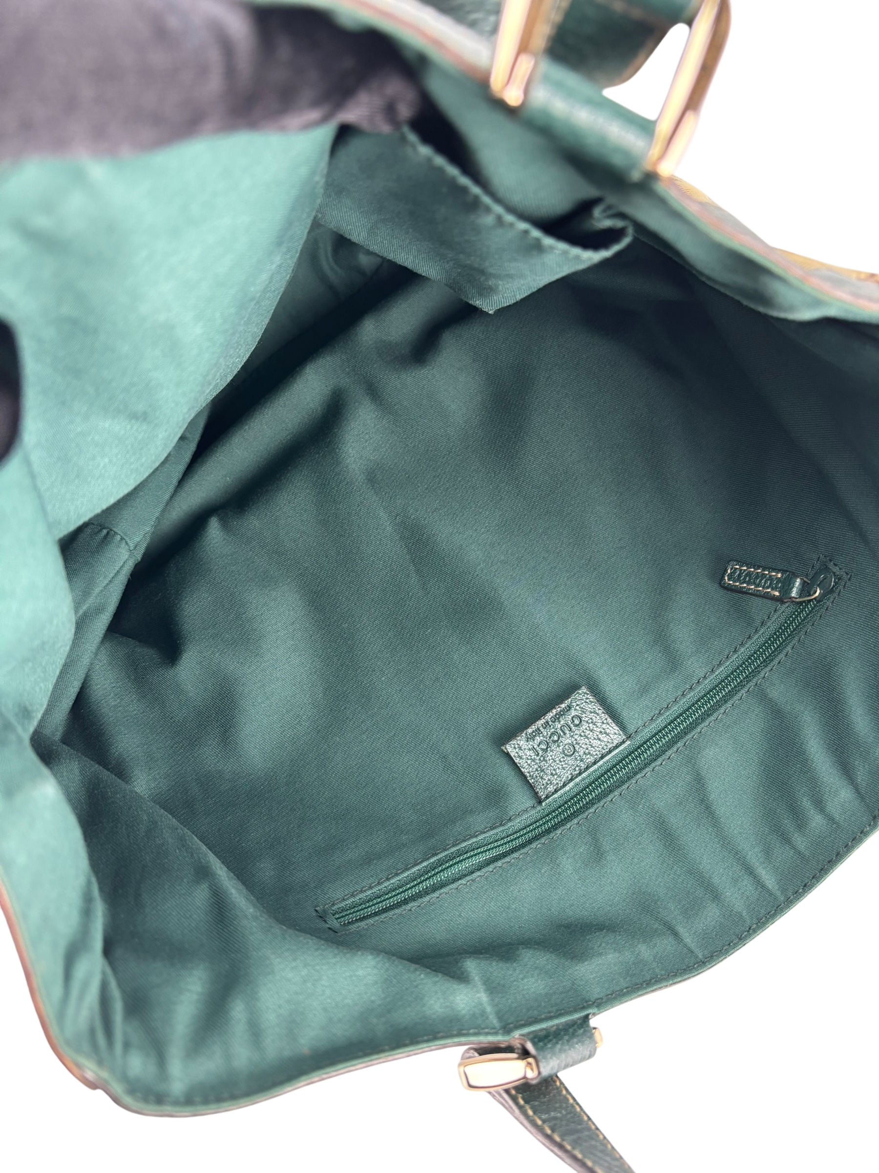 GUCCI - Green GG Canvas Small Abbey Tote Handbag