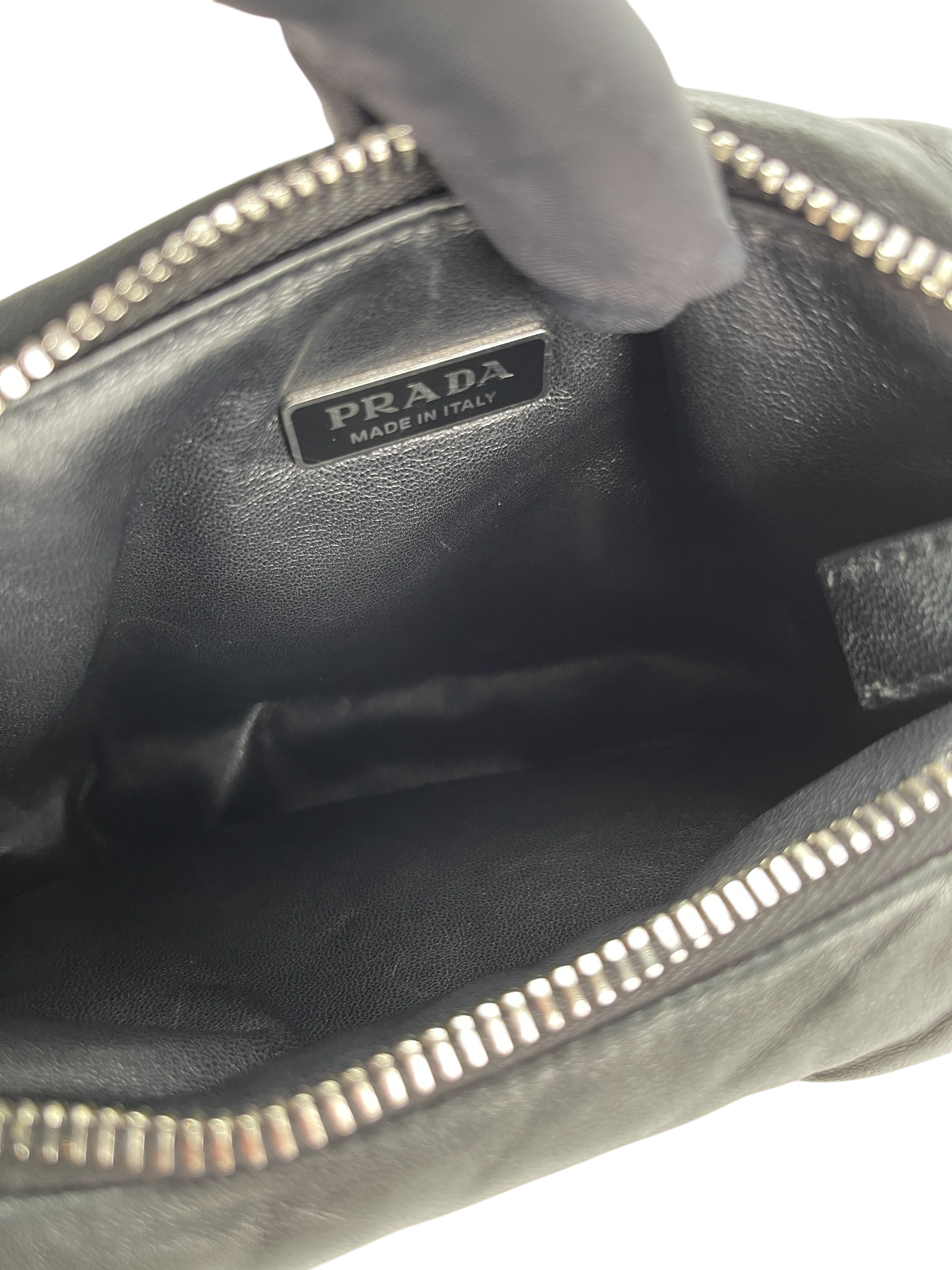 PRADA - Mini Soft Padded Nappa Black Leather