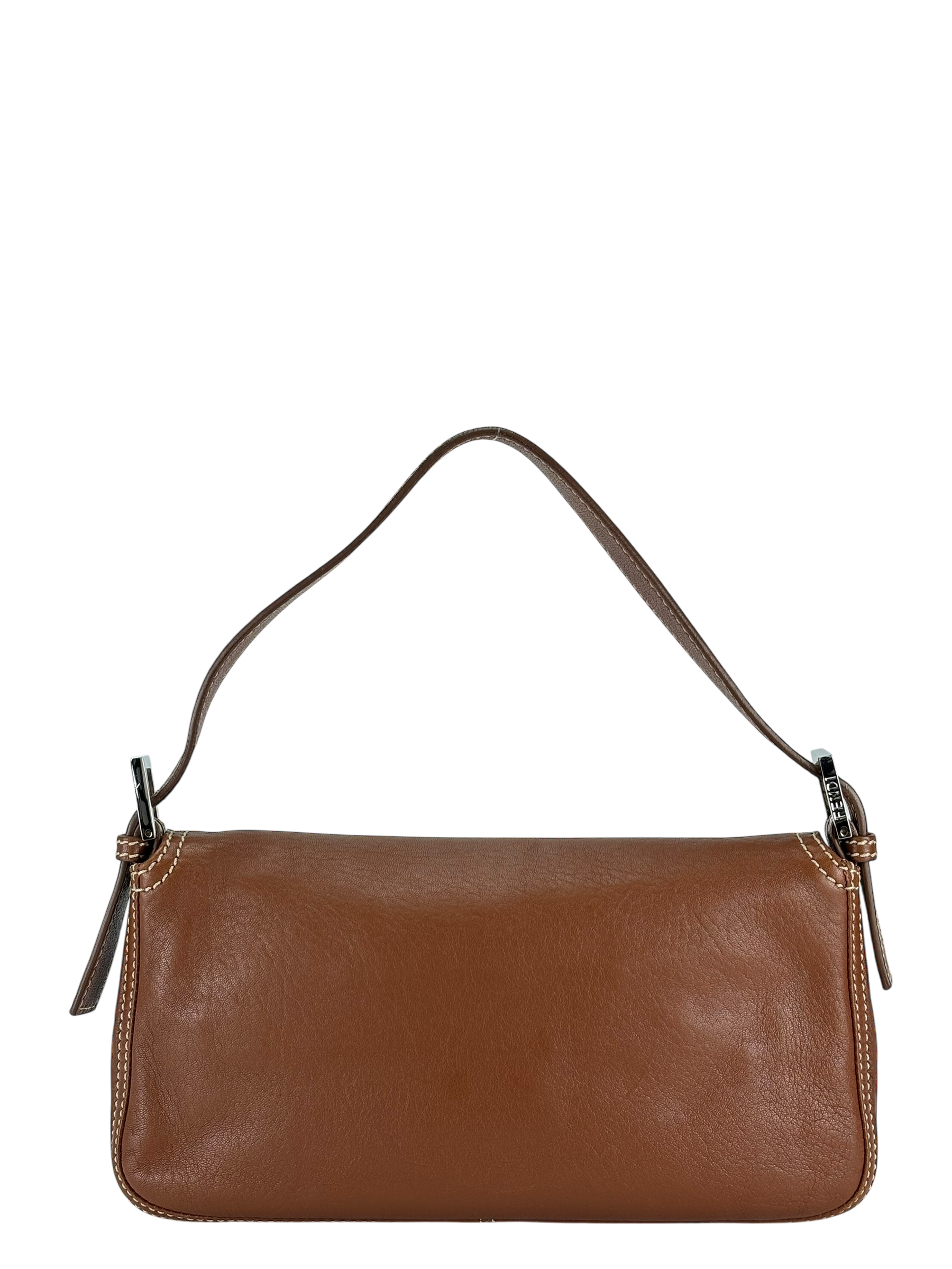 FENDI - Baguette Brown Calfskin Handbag