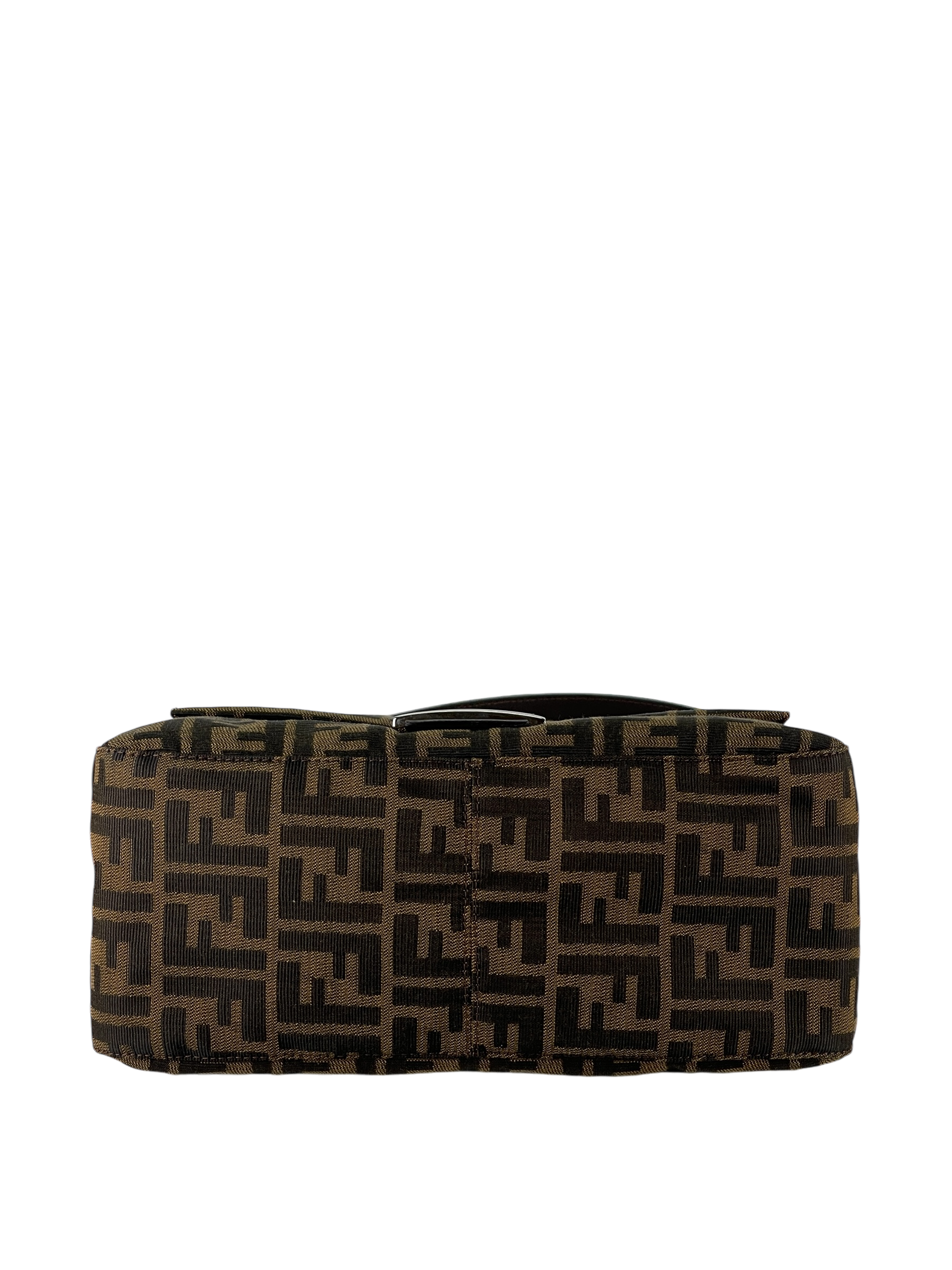 FENDI - Brown Zucca Mamma Baguette Handbag Silver Hardware