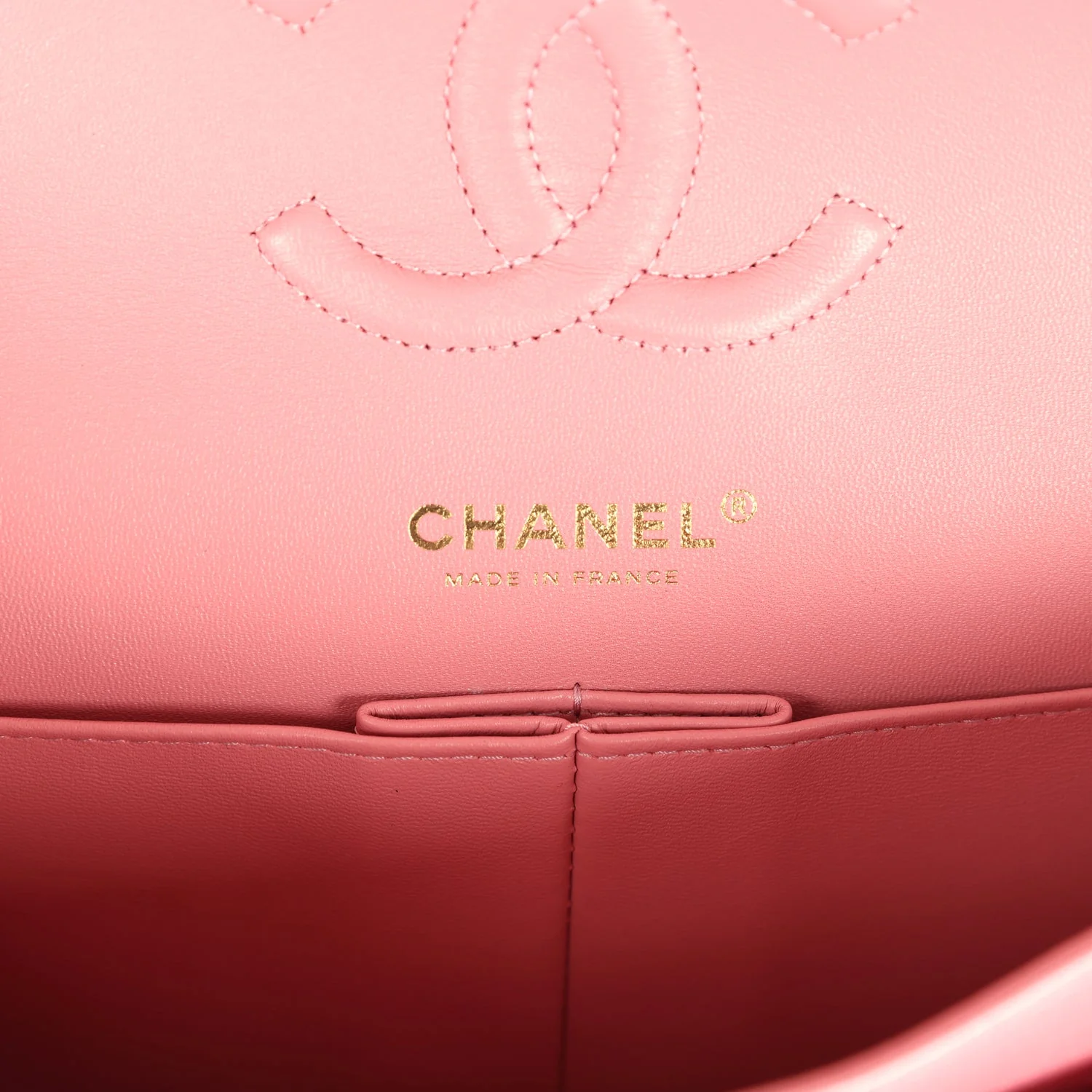 Pre-owned Chanel Medium Classic Double Flap Bag Pink Iridescent Ombre Goatskin Light Gold Hardware