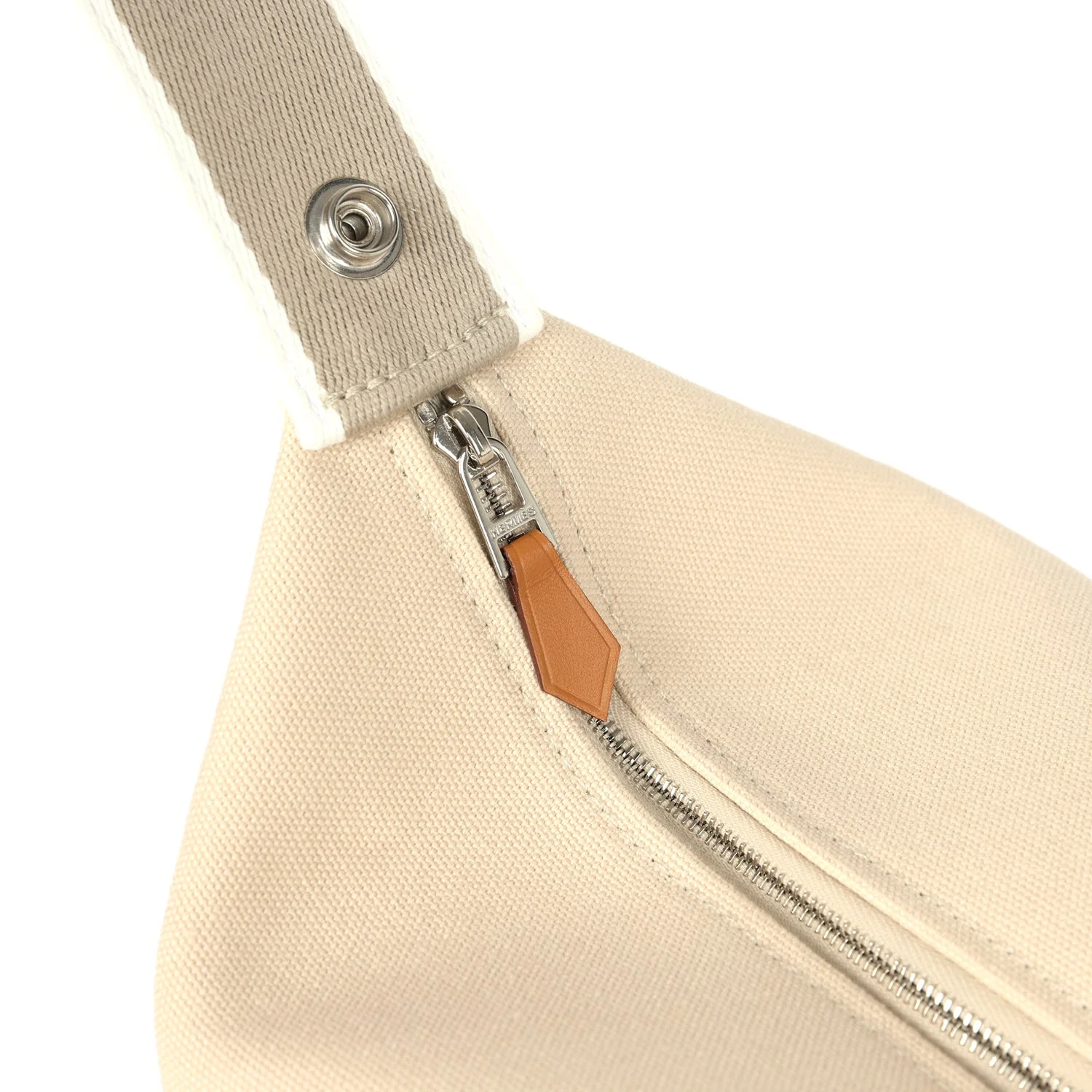 Hermes Bride-A-Brac Case GM Neutral Toile Canvas Palladium Hardware