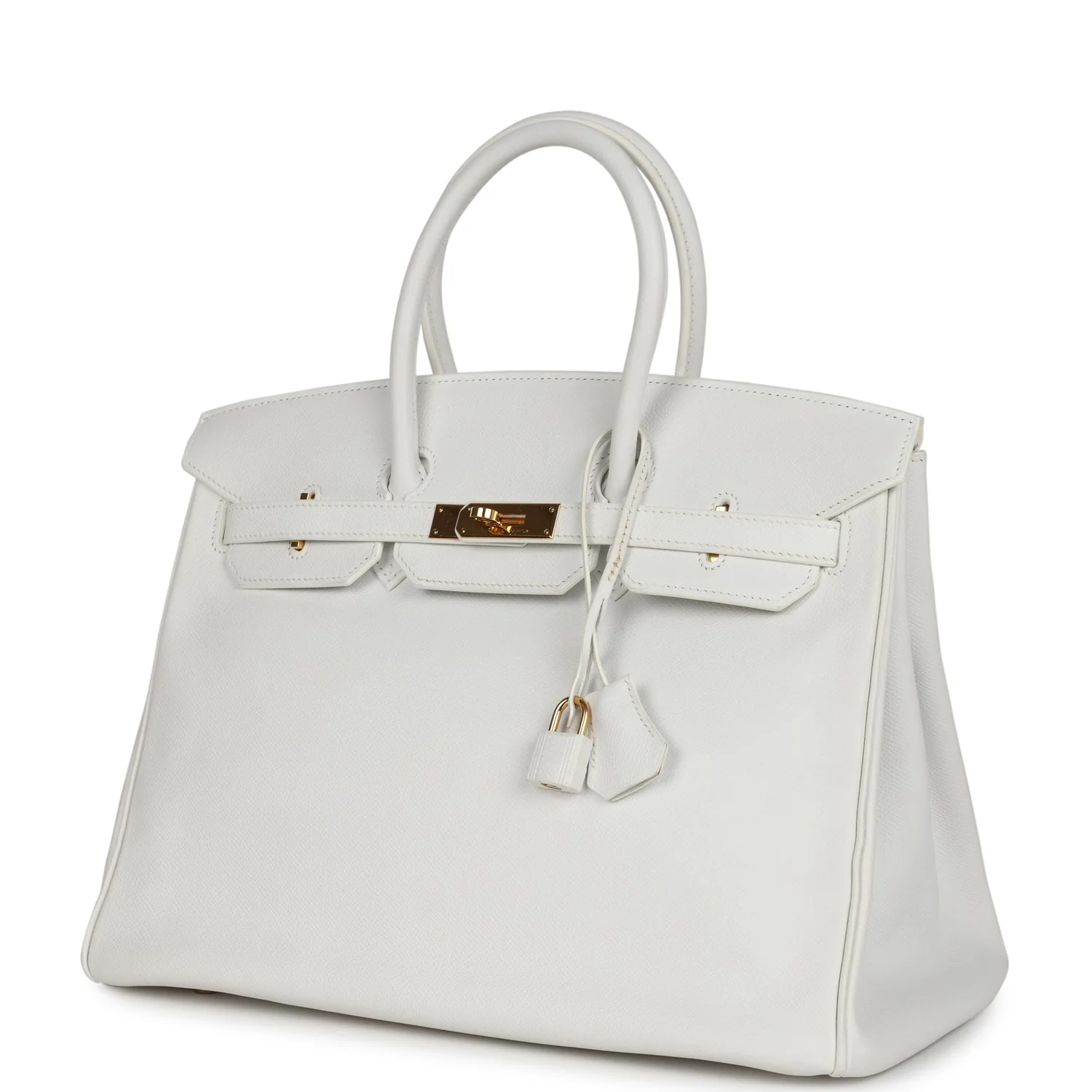 Pre-owned Hermes Birkin 35 White Epsom Gold Hardware