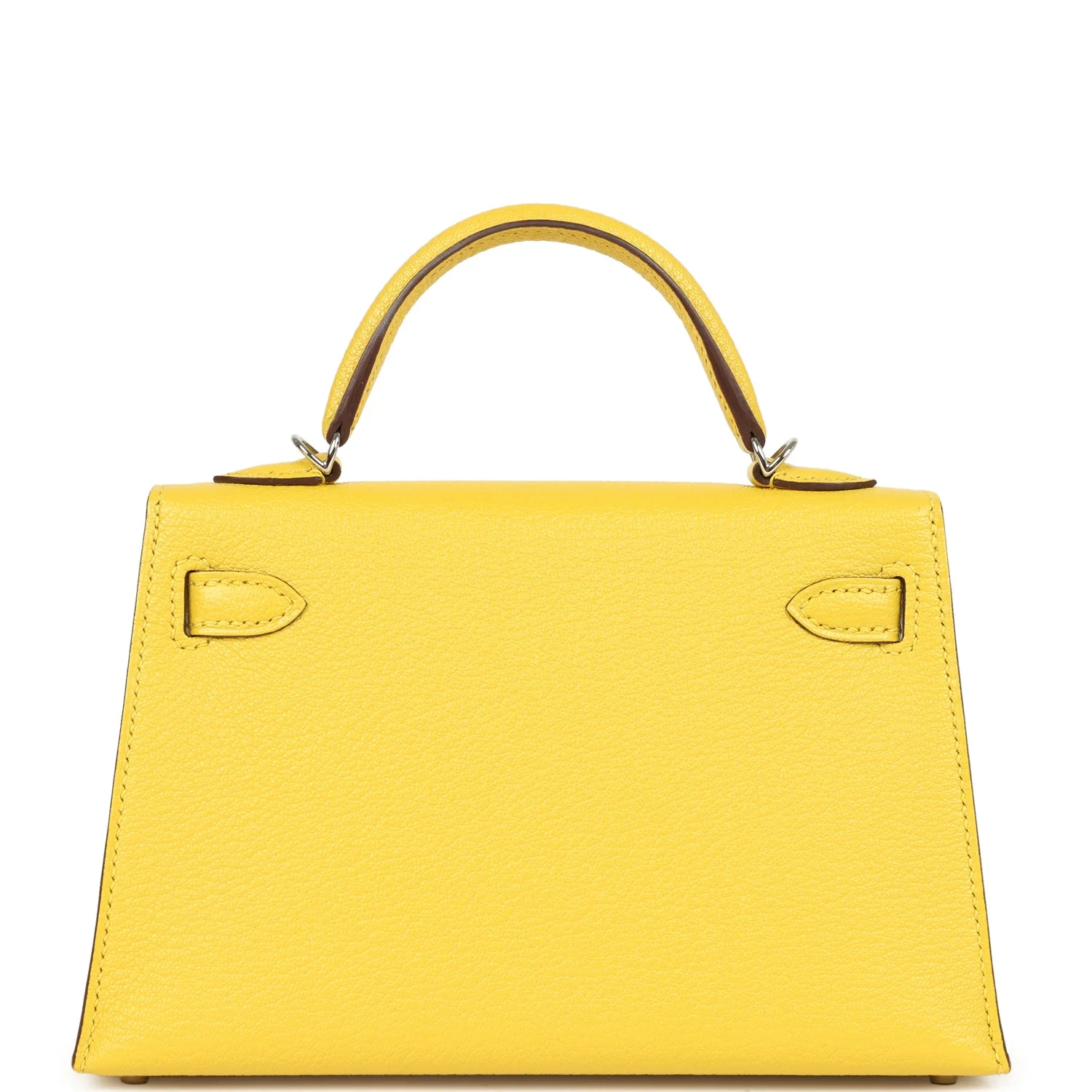 Pre-owned Hermes Kelly Sellier 20 Jaune de Naples Verso Chèvre Mysore Palladium Hardware
