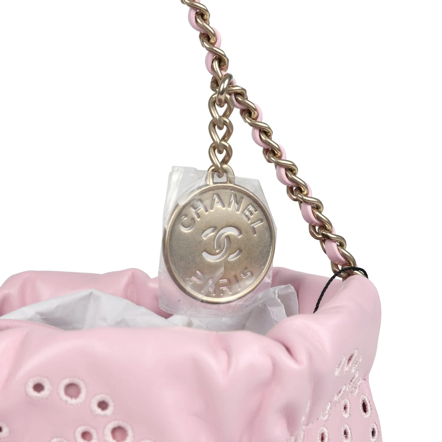 Chanel Mini 22 Bag Pink Shiny Calfskin Brushed Gold Hardware