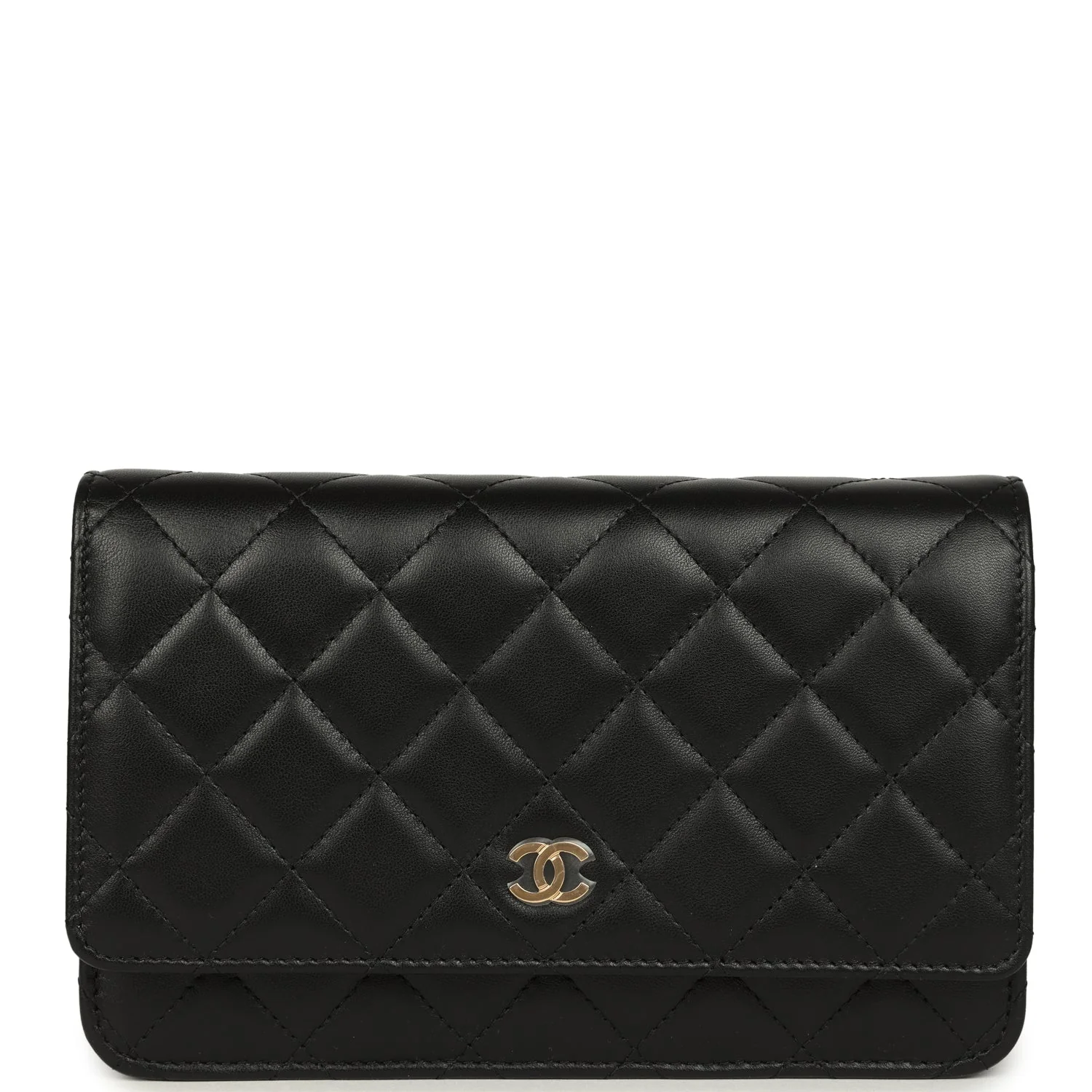 Chanel Wallet On Chain WOC Black Lambskin Gold Hardware