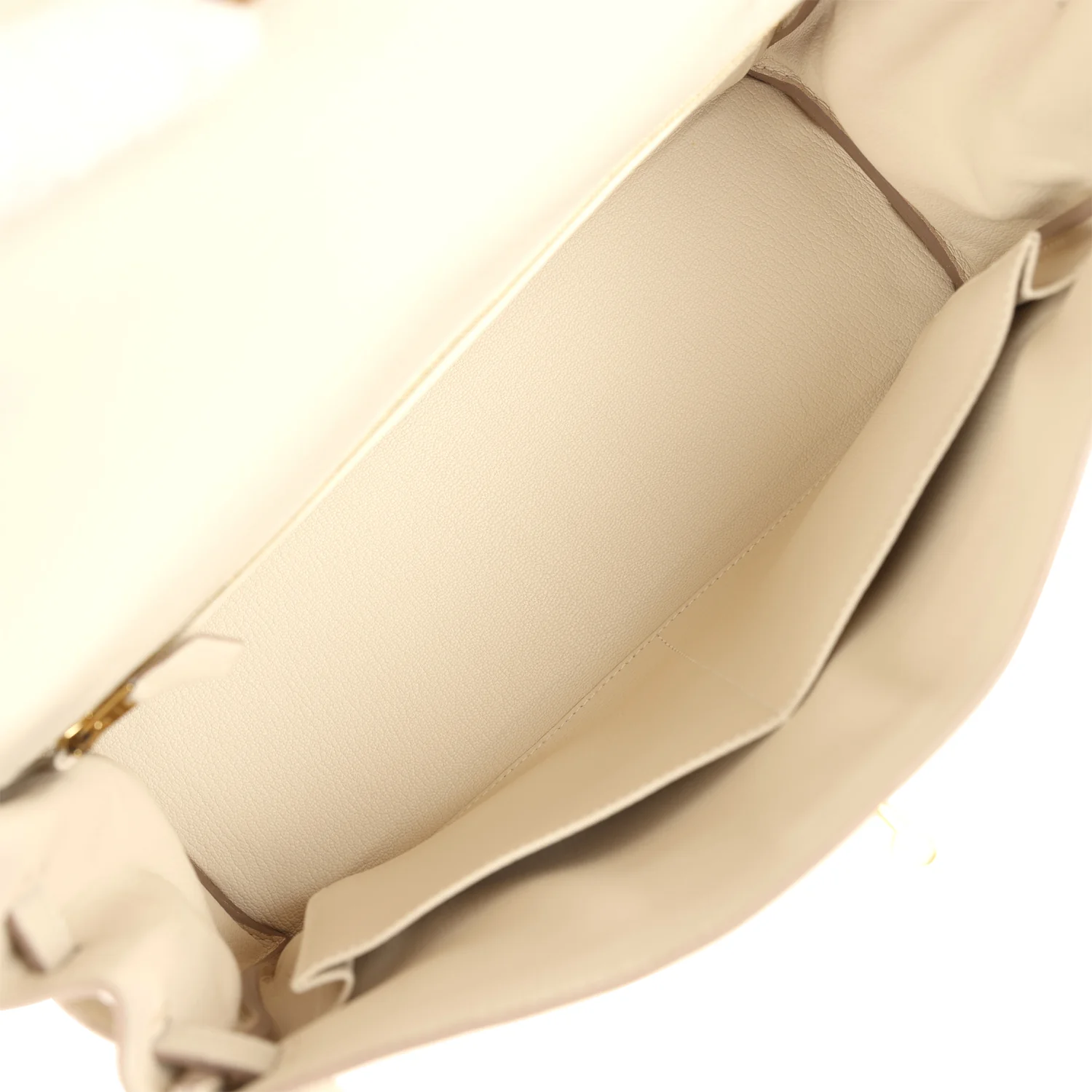 Pre-owned Hermes Kelly Retourne 32 Craie Togo Gold Hardware