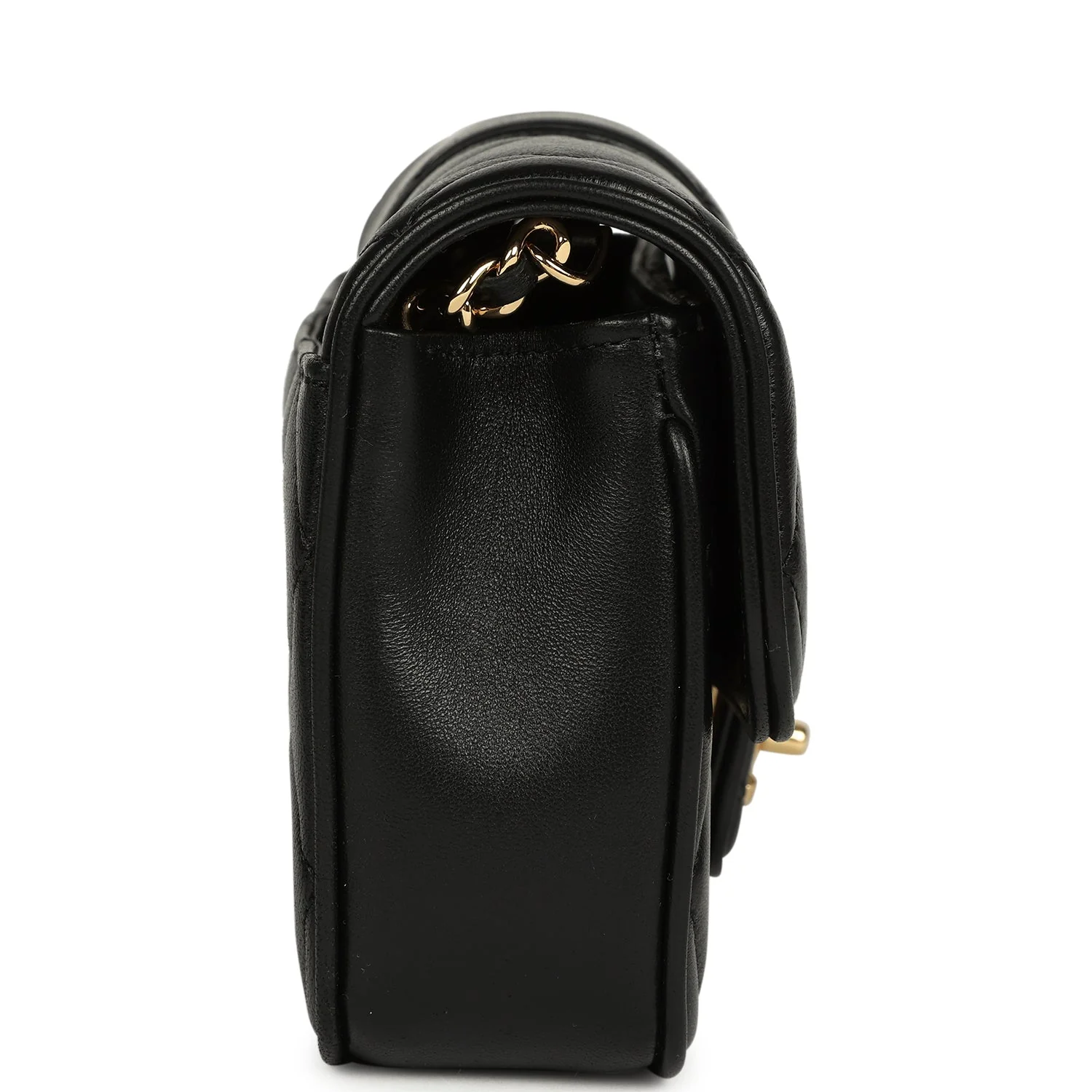 Chanel Mini Tab Flap Bag Black Lambskin Gold Hardware