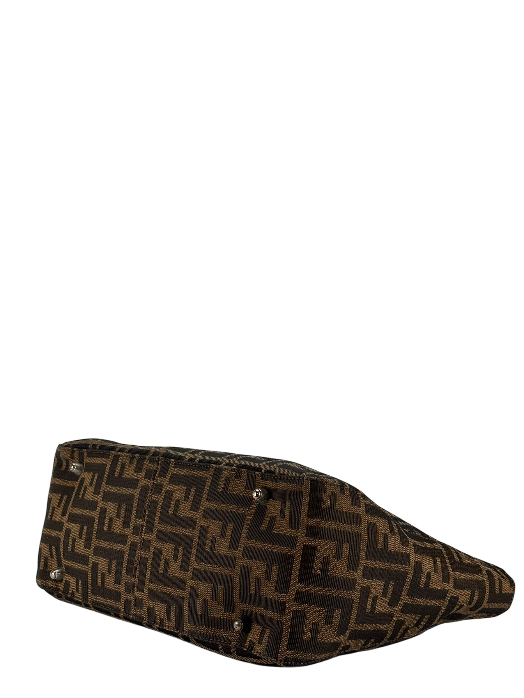 FENDI - Brown Canvas Tote Zucca Nylon Handbag