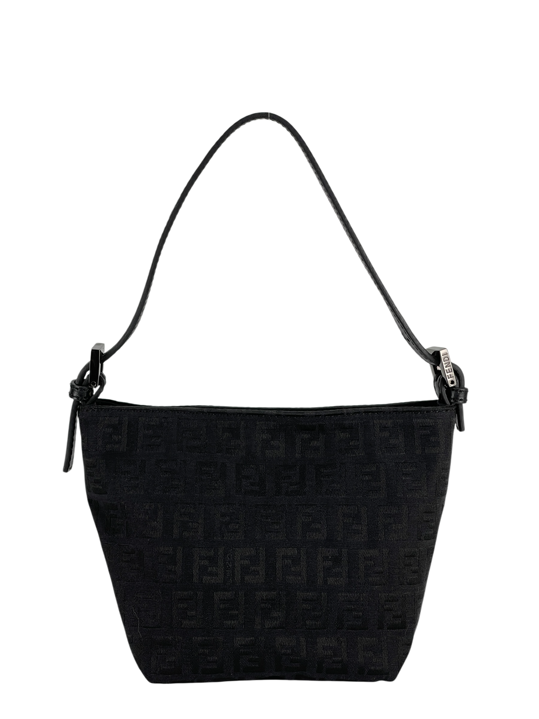 FENDI - Black Zucca Canvas Shoulder Bag