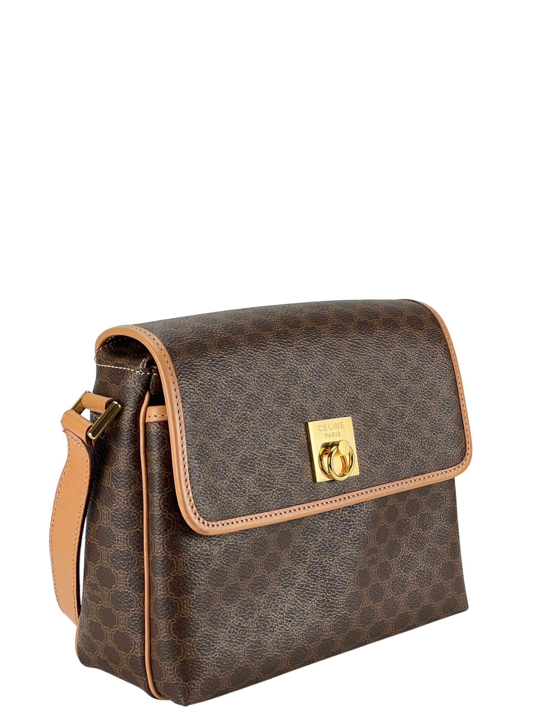 CELINE - Brown Macadam Shoulder Bag