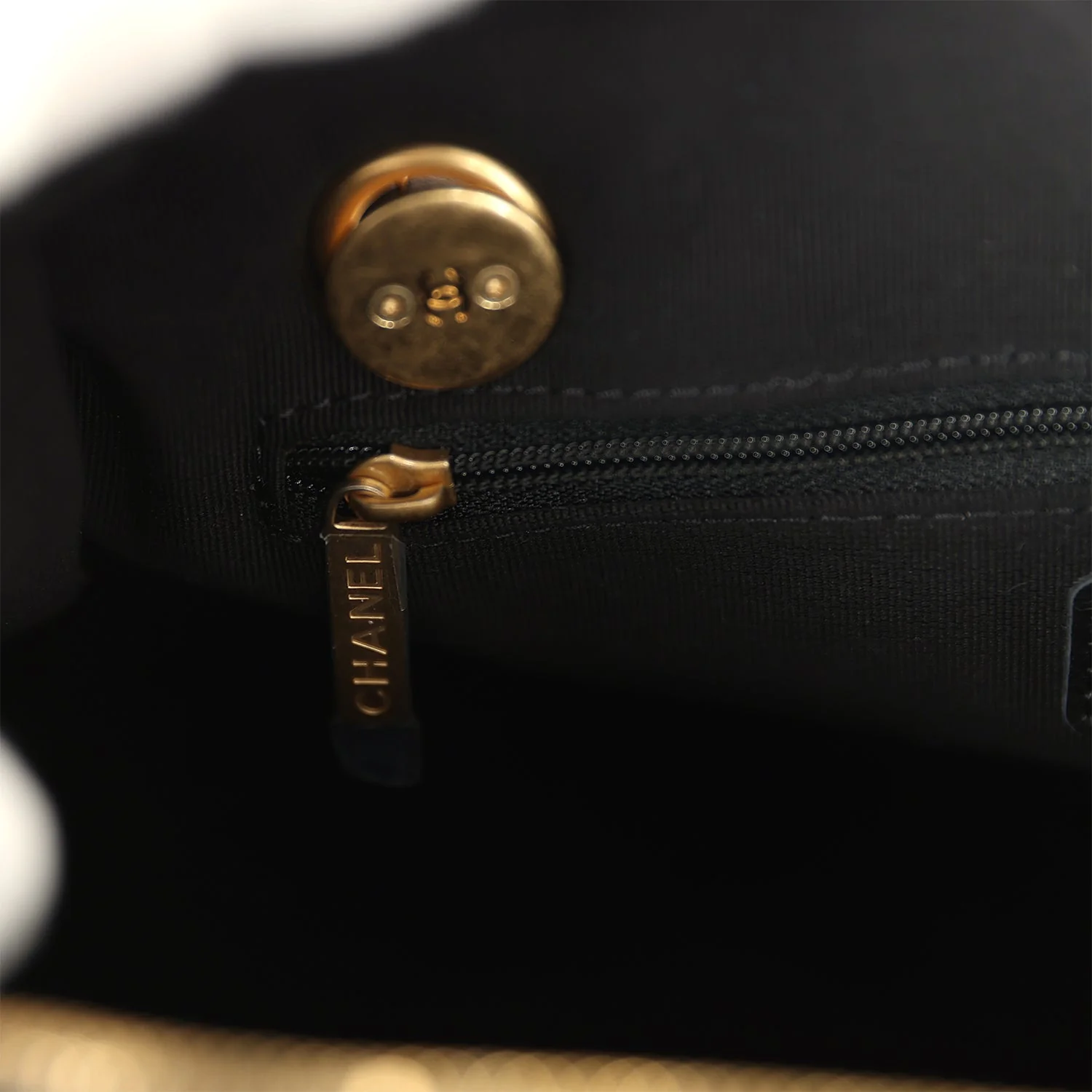 Chanel Small Bowling Bag Black Suede Antique Gold Hardware