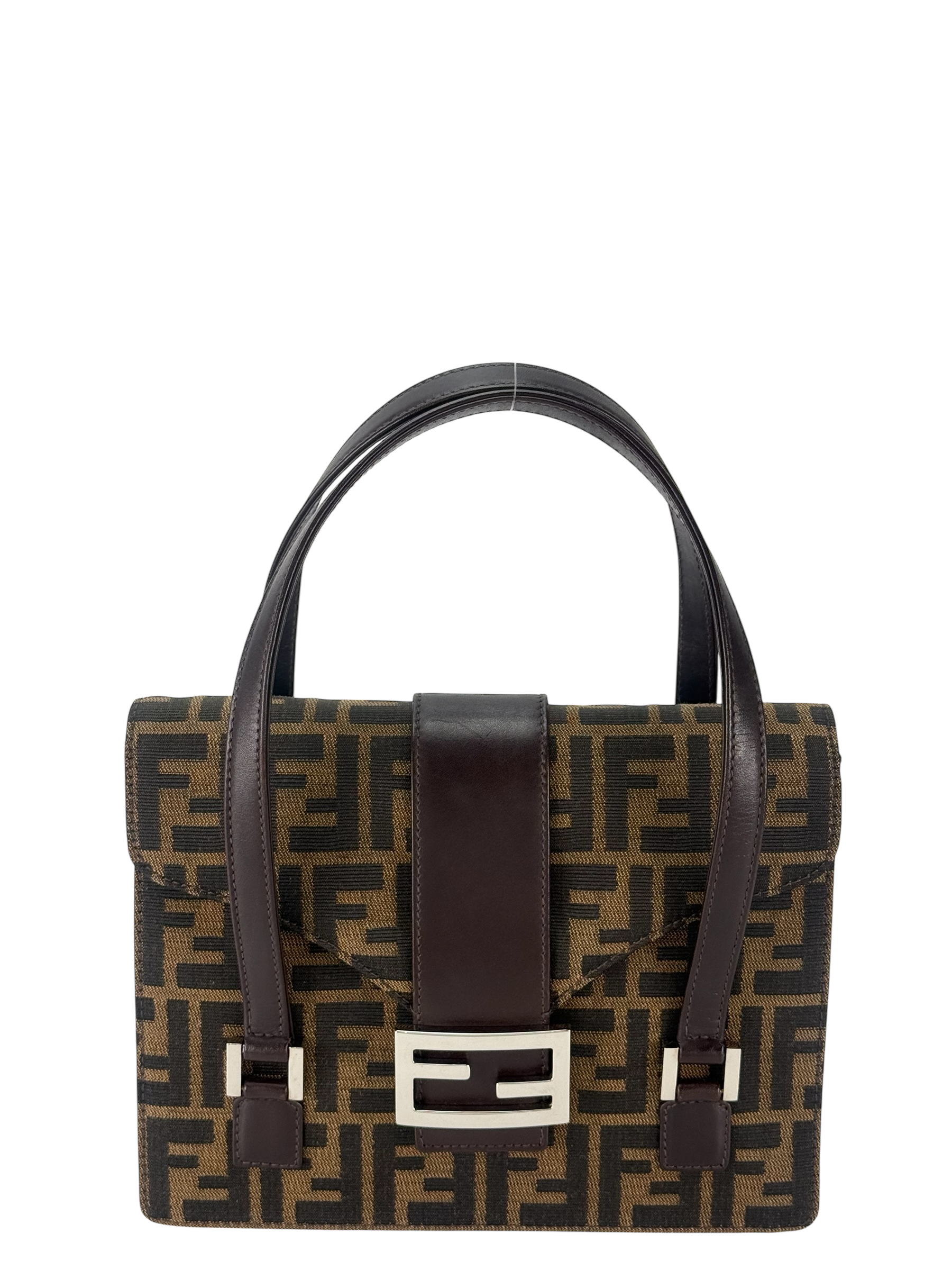 FENDI - Brown Canvas Zucca Pattern Handbag
