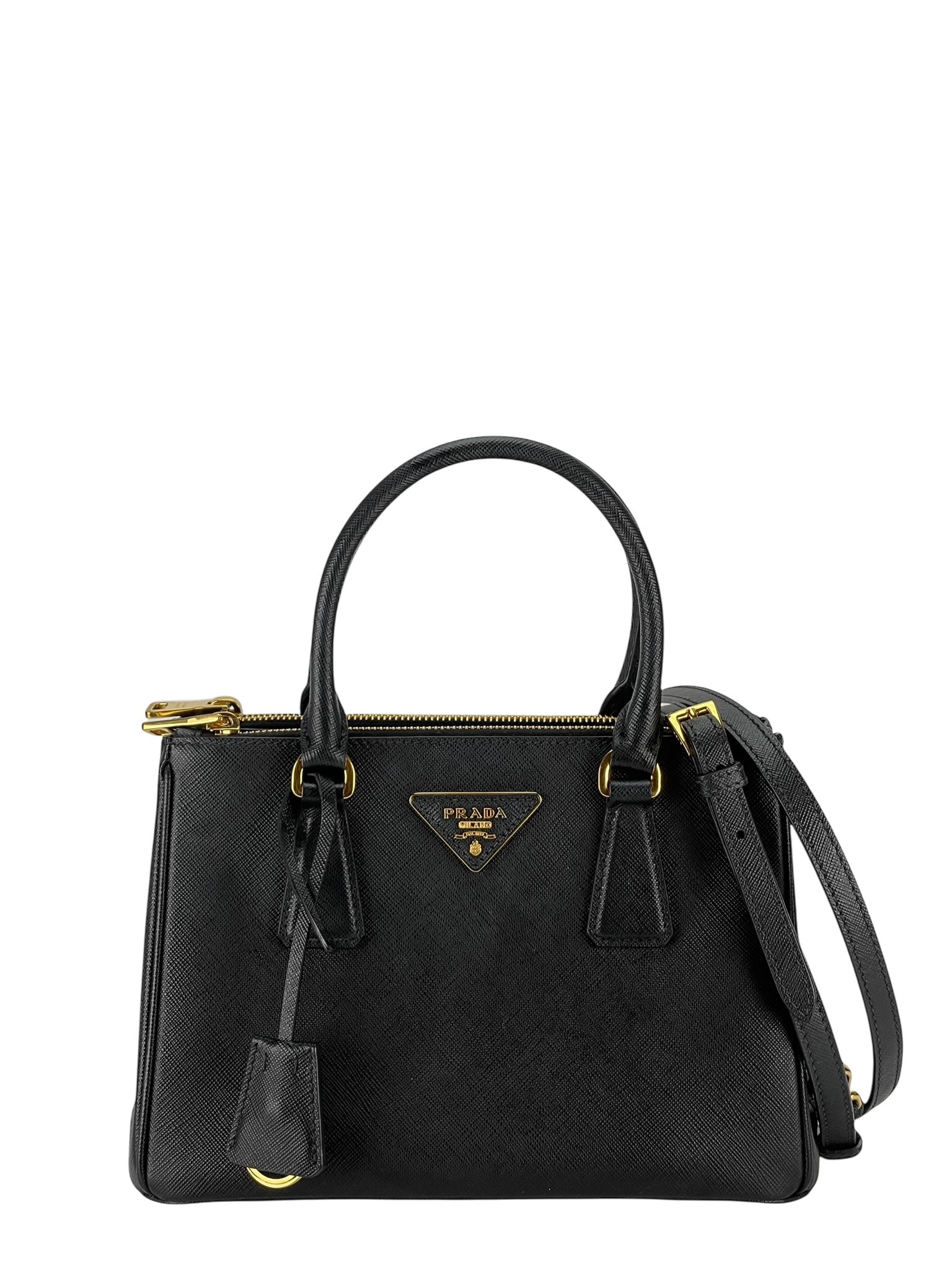 PRADA - Black Galleria Small Saffiano Leather Handbag