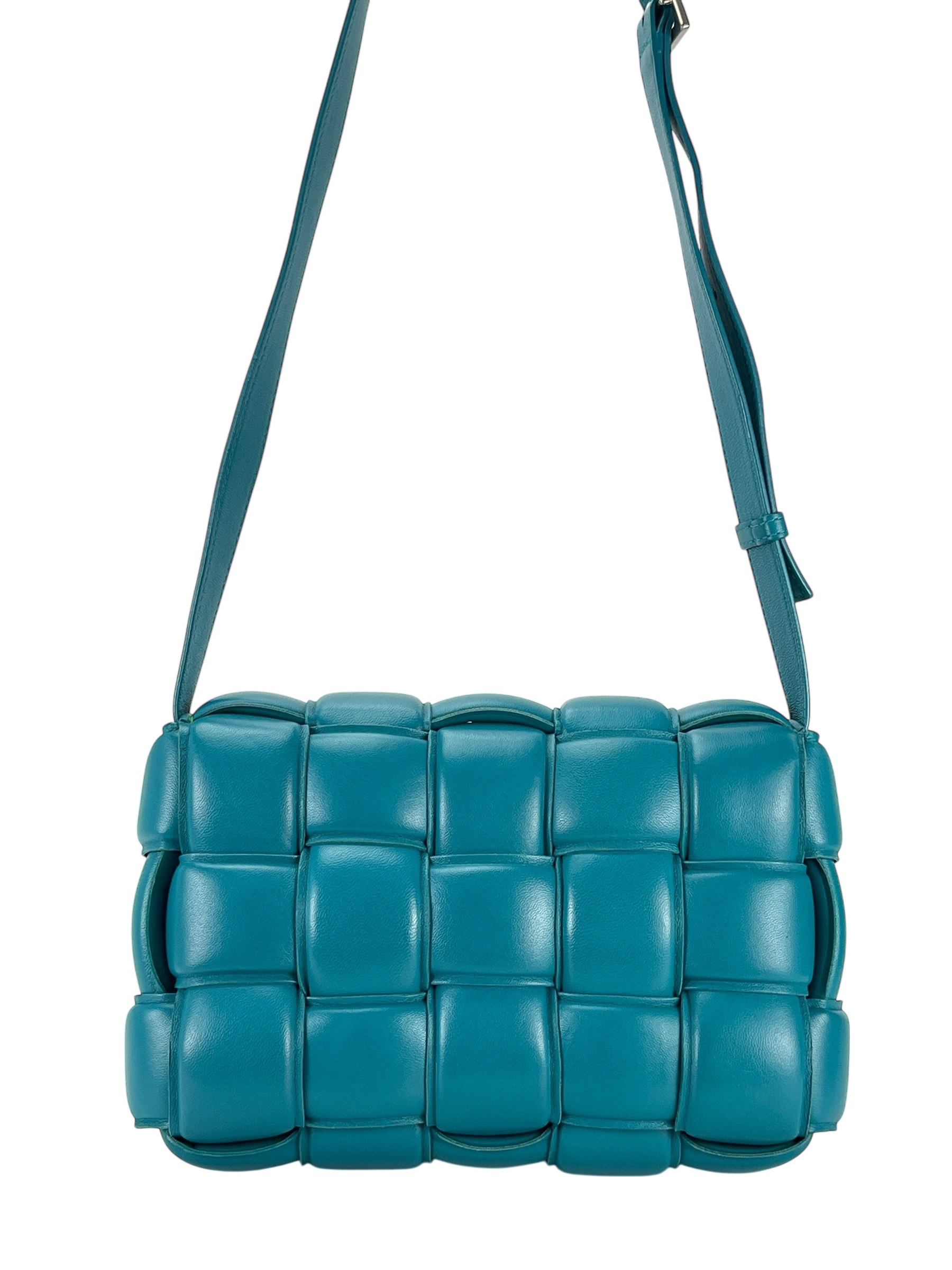 BOTTEGA VENETA - Peacock Blue Lambskin Cassette Shoulder Bag