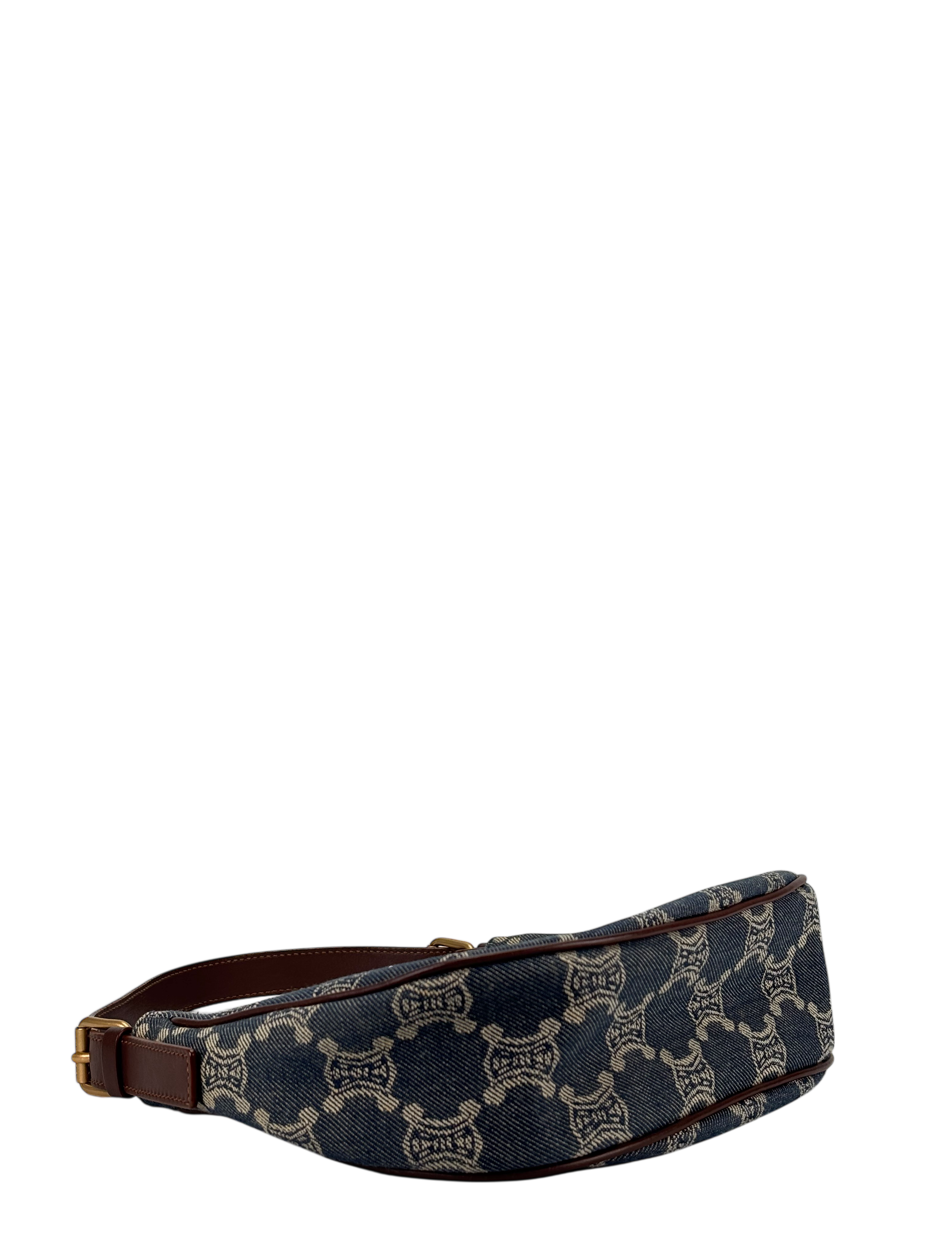 CELINE - Blue Denim Paris Macadam Shoulder Bag