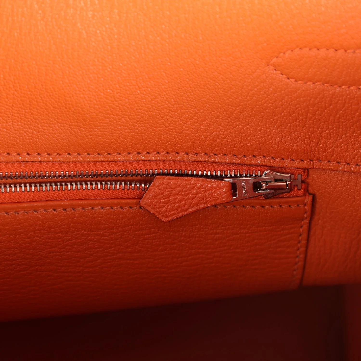 Pre-owned Hermes Birkin 35 Orange Togo Palladium Hardware
