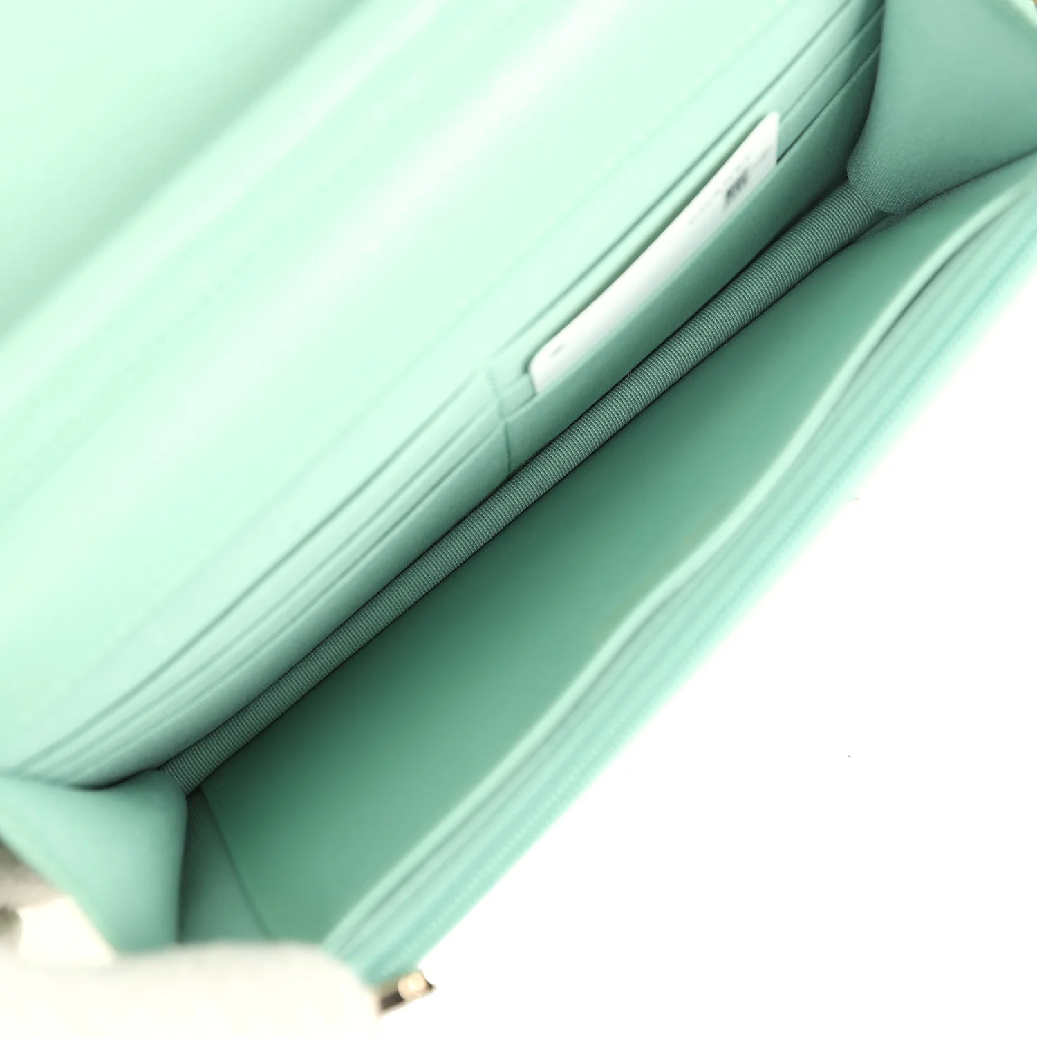 Chanel Wallet On Chain WOC Light Green Caviar Light Gold Hardware