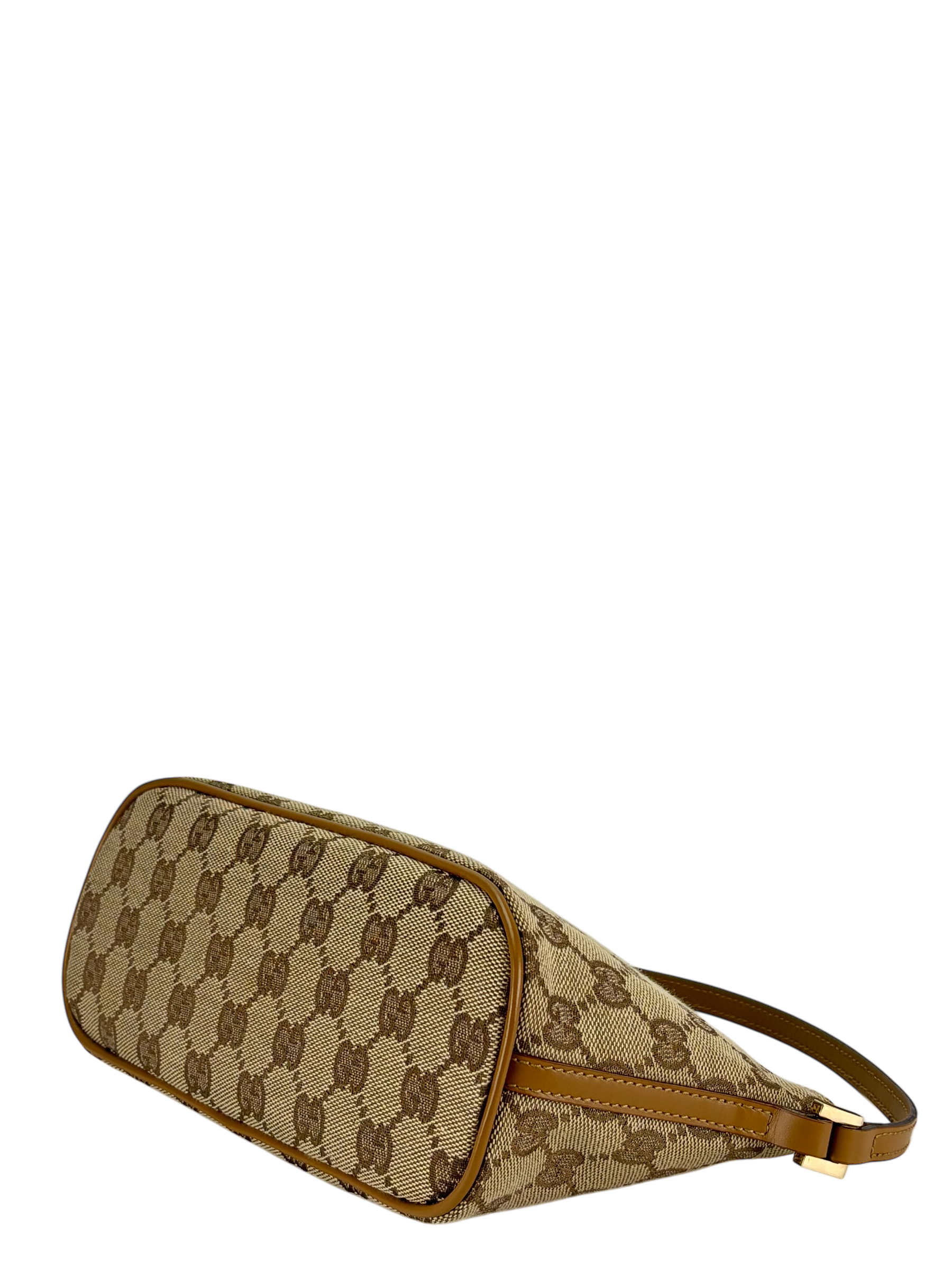 GUCCI - Beige Ophidia Canvas Accessory Pouch Handbag