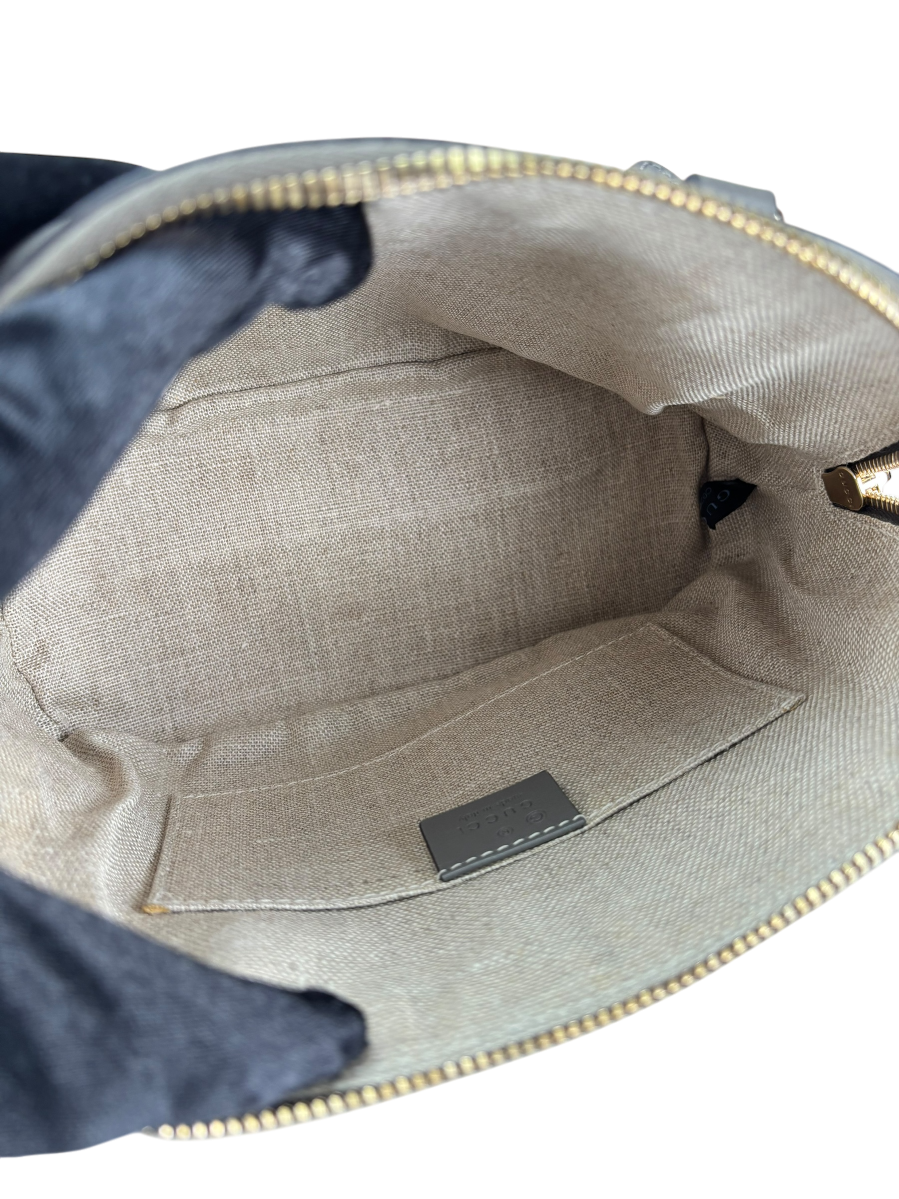 GUCCI - Grey Calfskin Mini Microguccissima Dome Bag