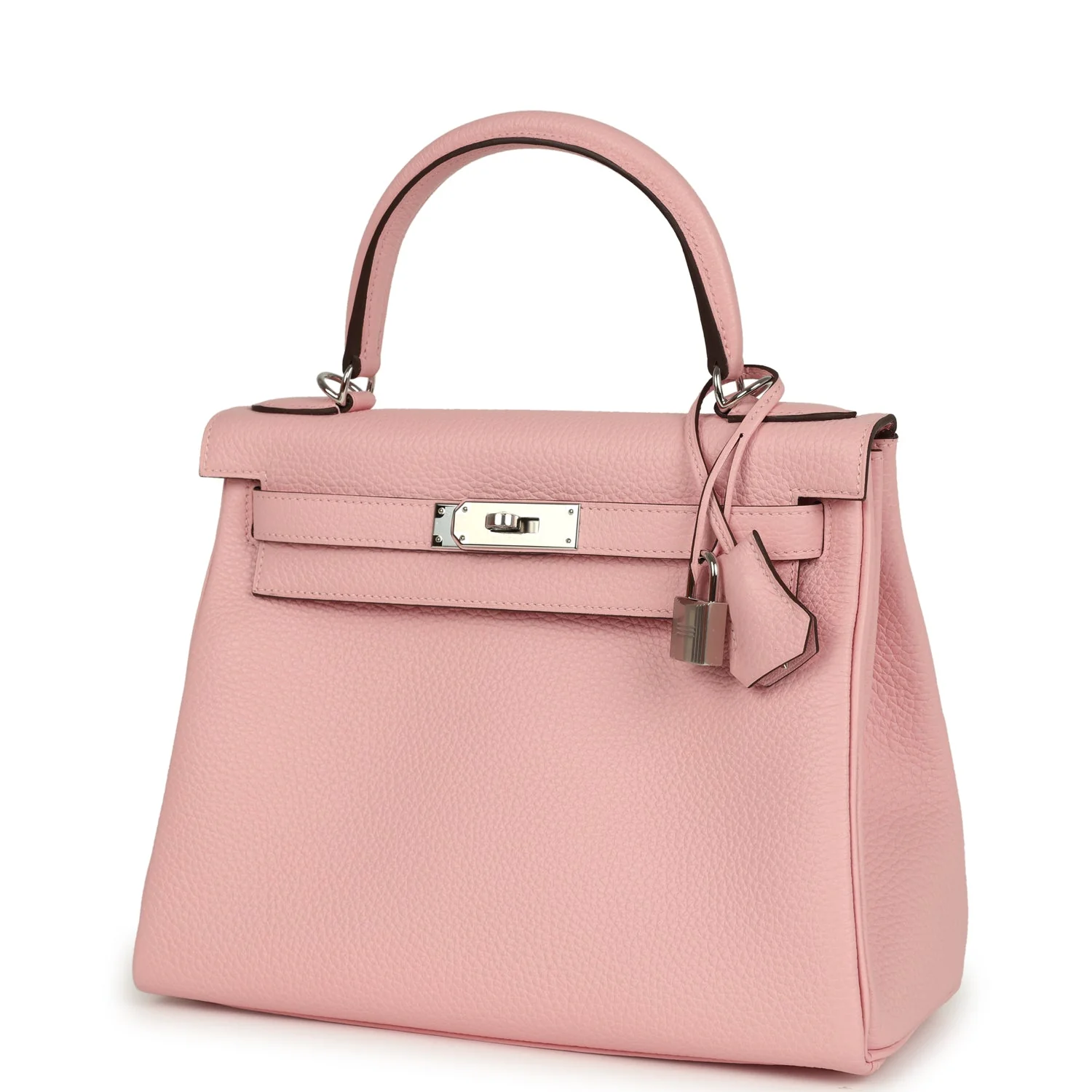 Hermes Kelly Retourne 28 Rose Sakura Clemence Palladium Hardware