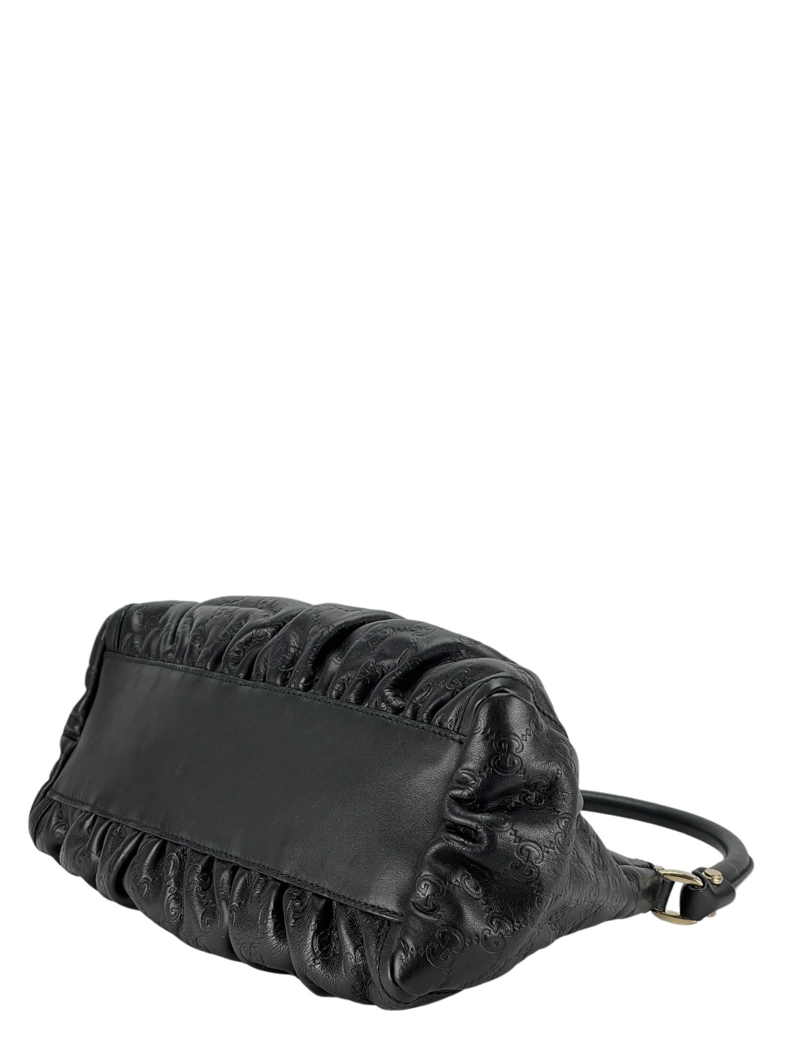 GUCCI - Black GG Shima Abbey Hobo Bag
