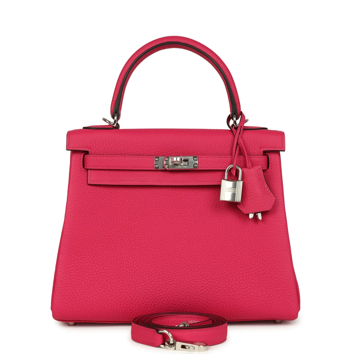 Hermes Kelly Retourne 25 Rose Mexico Togo Palladium Hardware