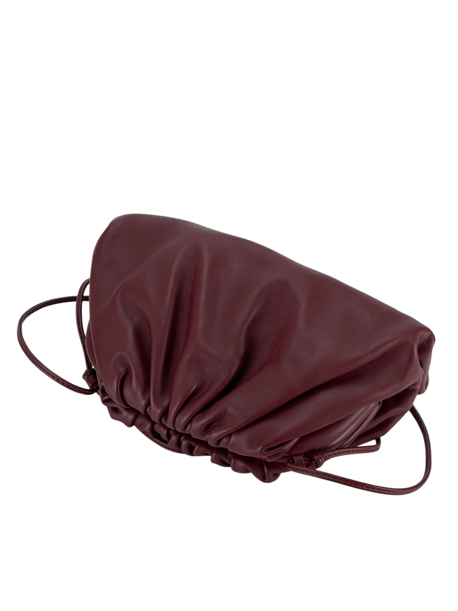 BOTTEGA VENETA - The Mini Pouch Bordeaux Claret Butter Calfskin
