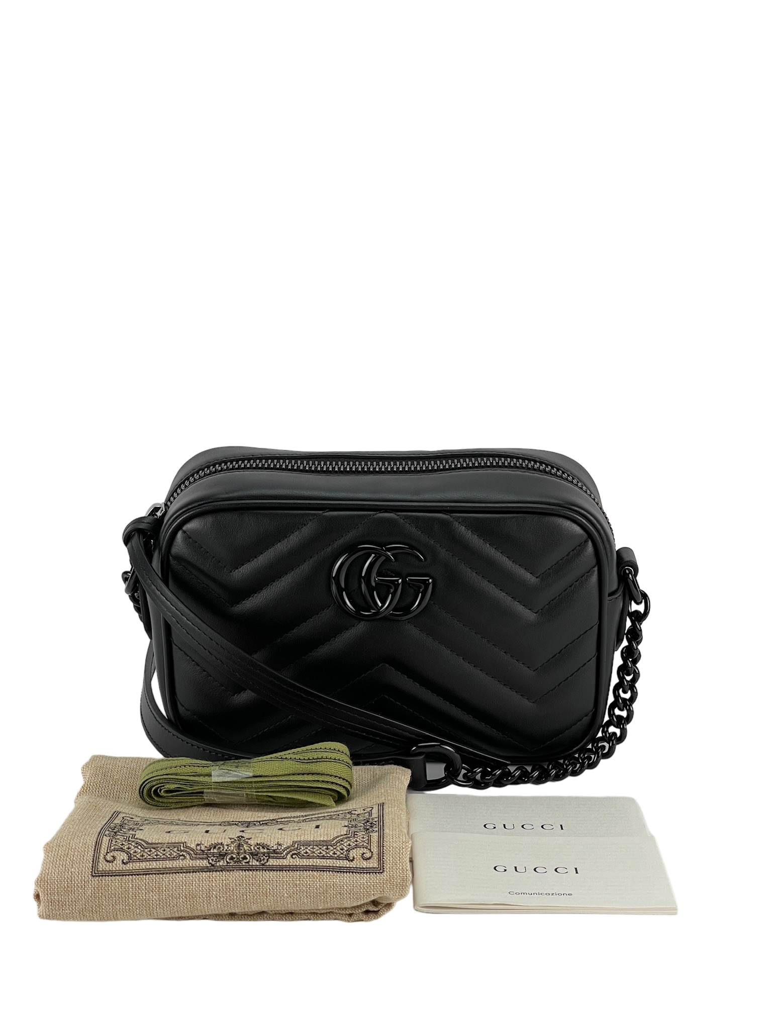 GUCCI - Black GG Marmont Camera Bag