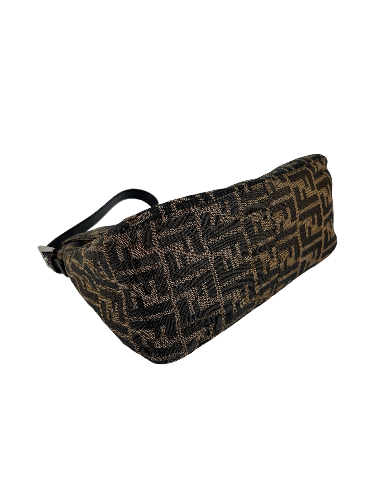 FENDI - Brown Zucca Mamma Baguette Handbag Silver Hardware