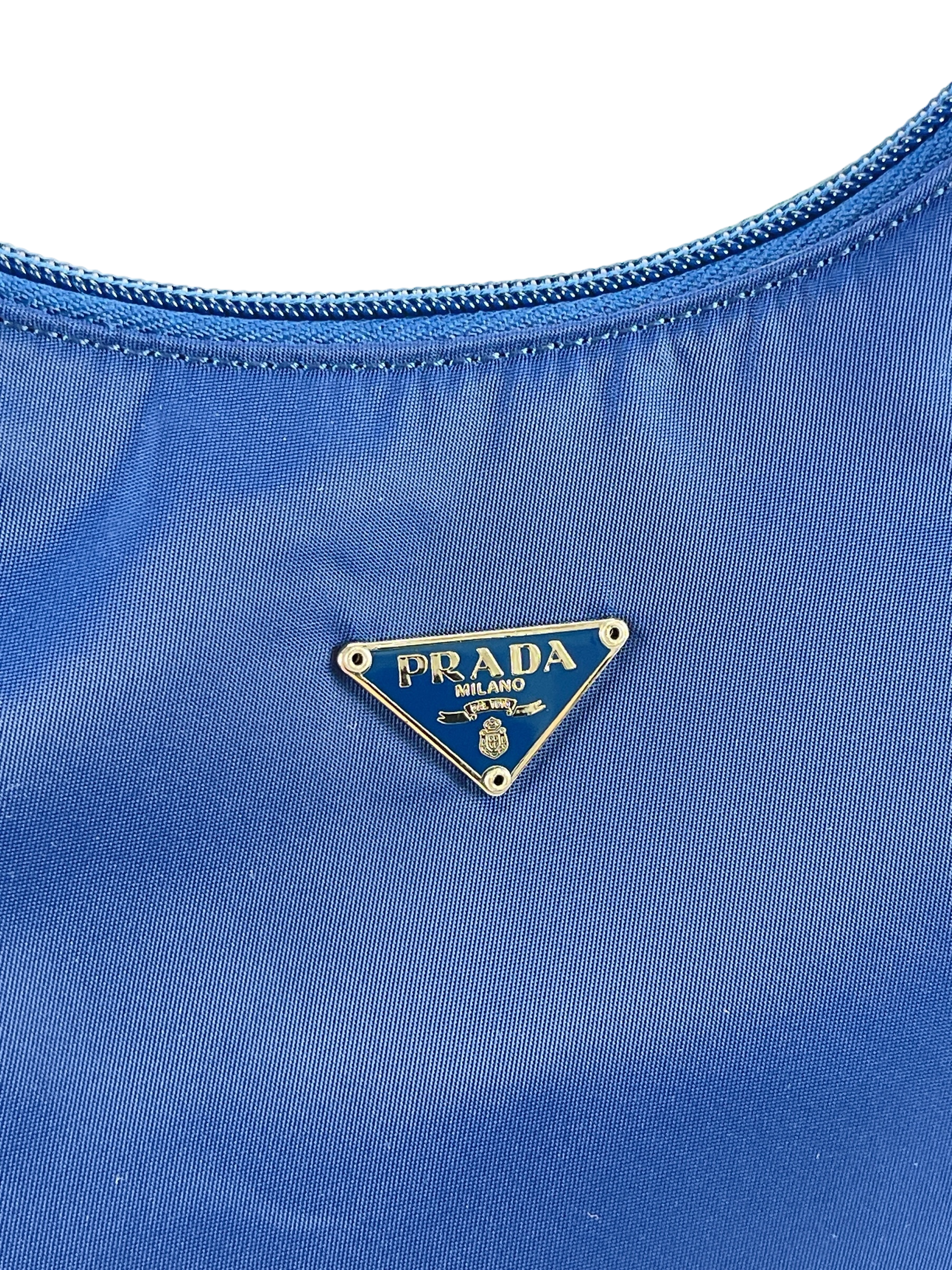 PRADA - Blue Nylon Hobo Bag