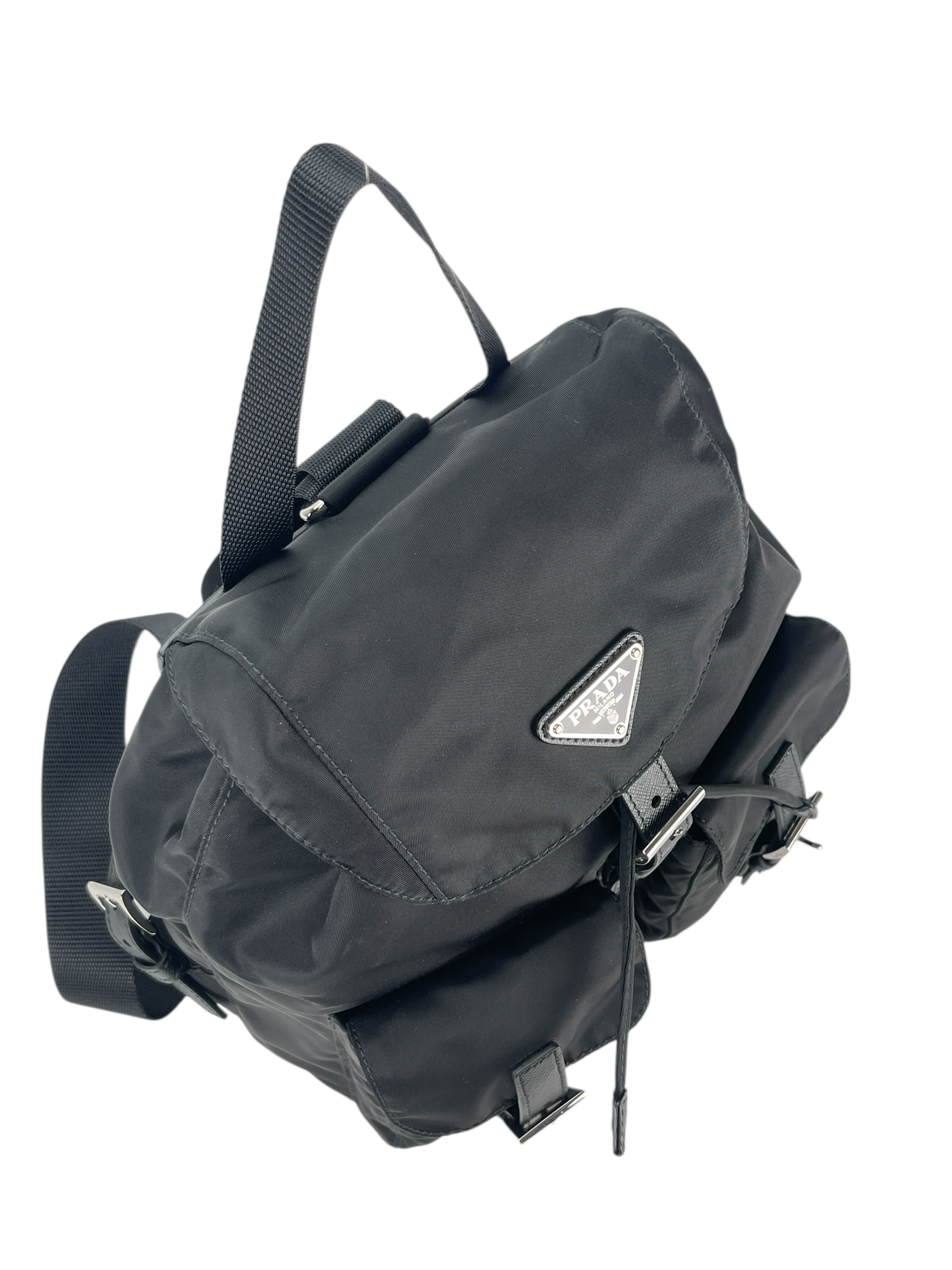 PRADA - Black Re-Nylon Backbag Small