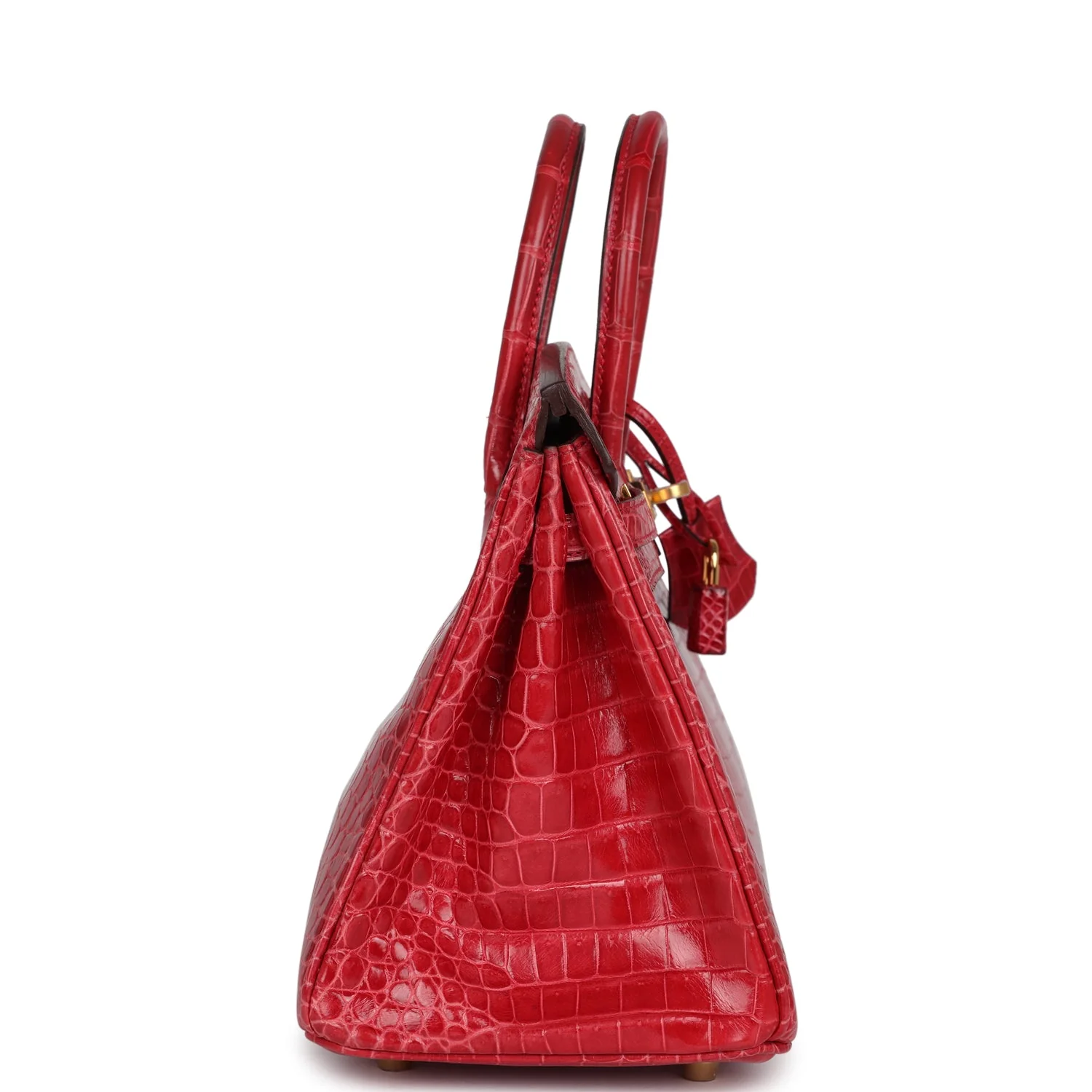 Hermes Birkin 25 Braise Shiny Porosus Crocodile Gold Hardware