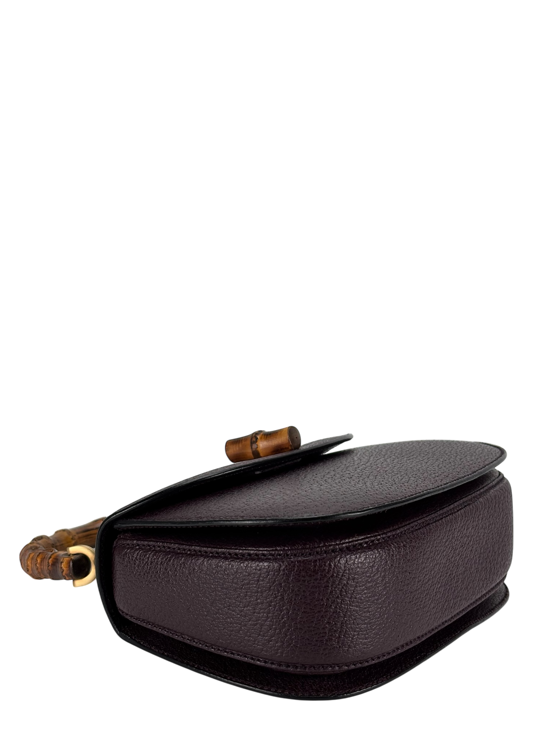 GUCCI - Purple Calfskin Bamboo Hand Bag