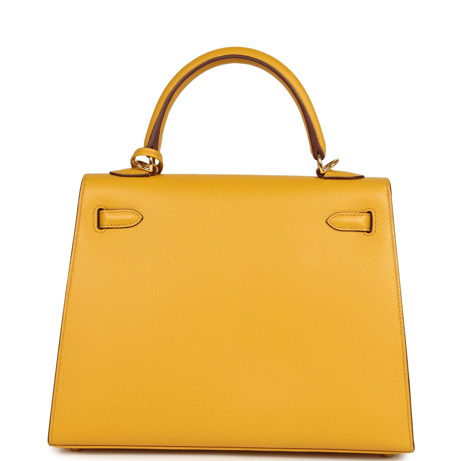 Pre-owned Hermes Kelly Sellier 25 Jaune Ambre Epsom Gold Hardware