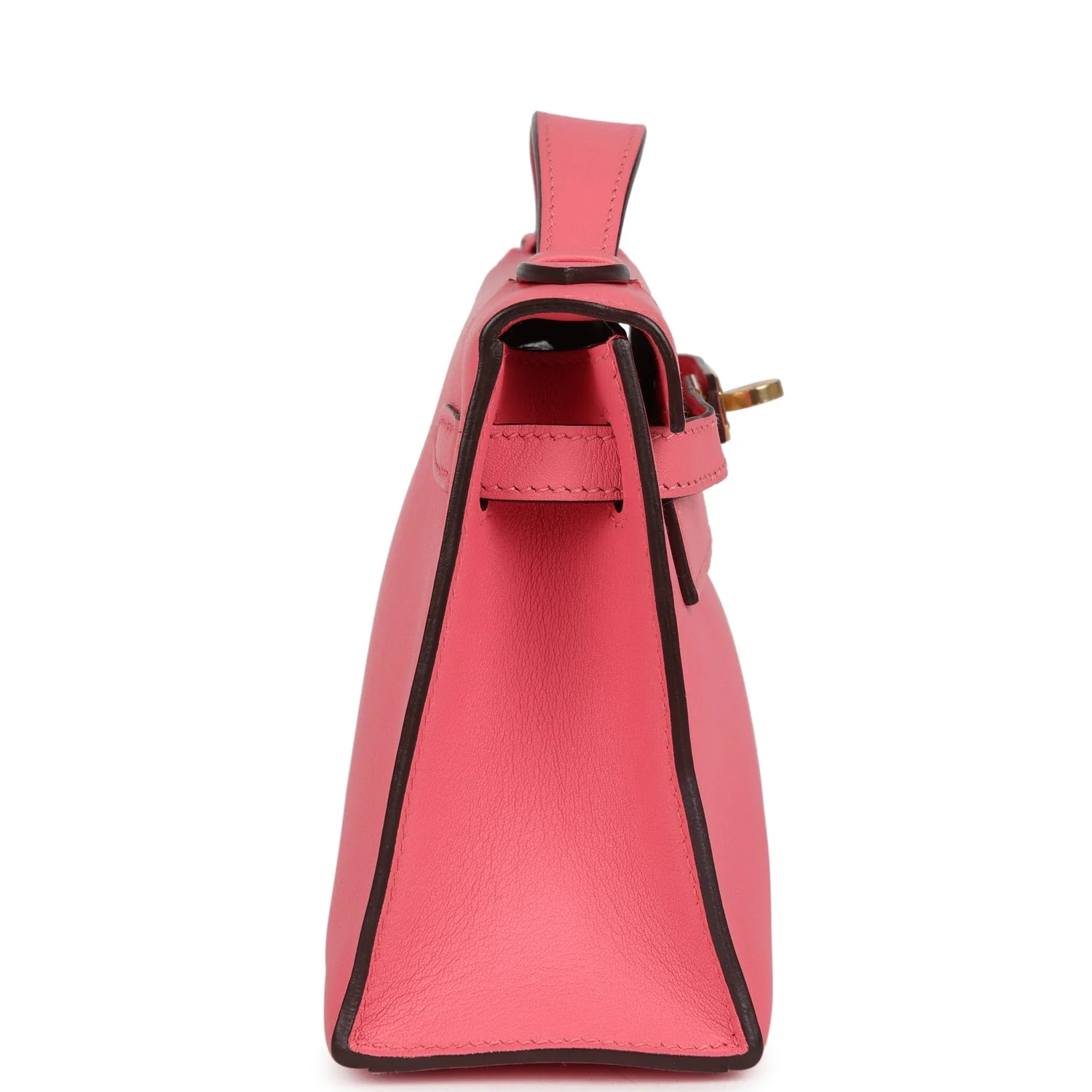 Hermes Kelly Pochette Rose Azalee Swift Gold Hardware