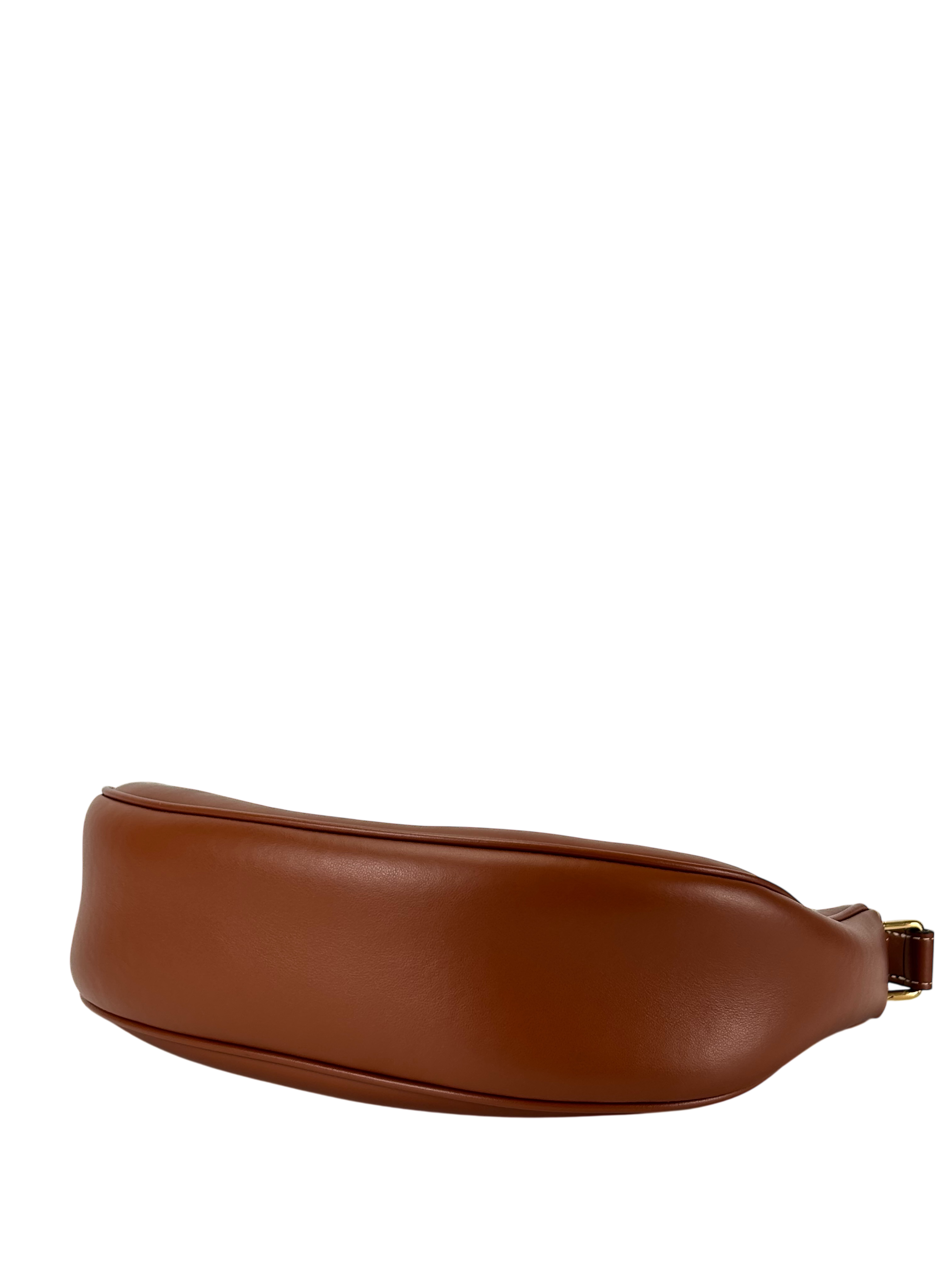 CELINE - Brown Calfskin Smooth Medium Strap Ava Triomphe Shoulder Bag Tan