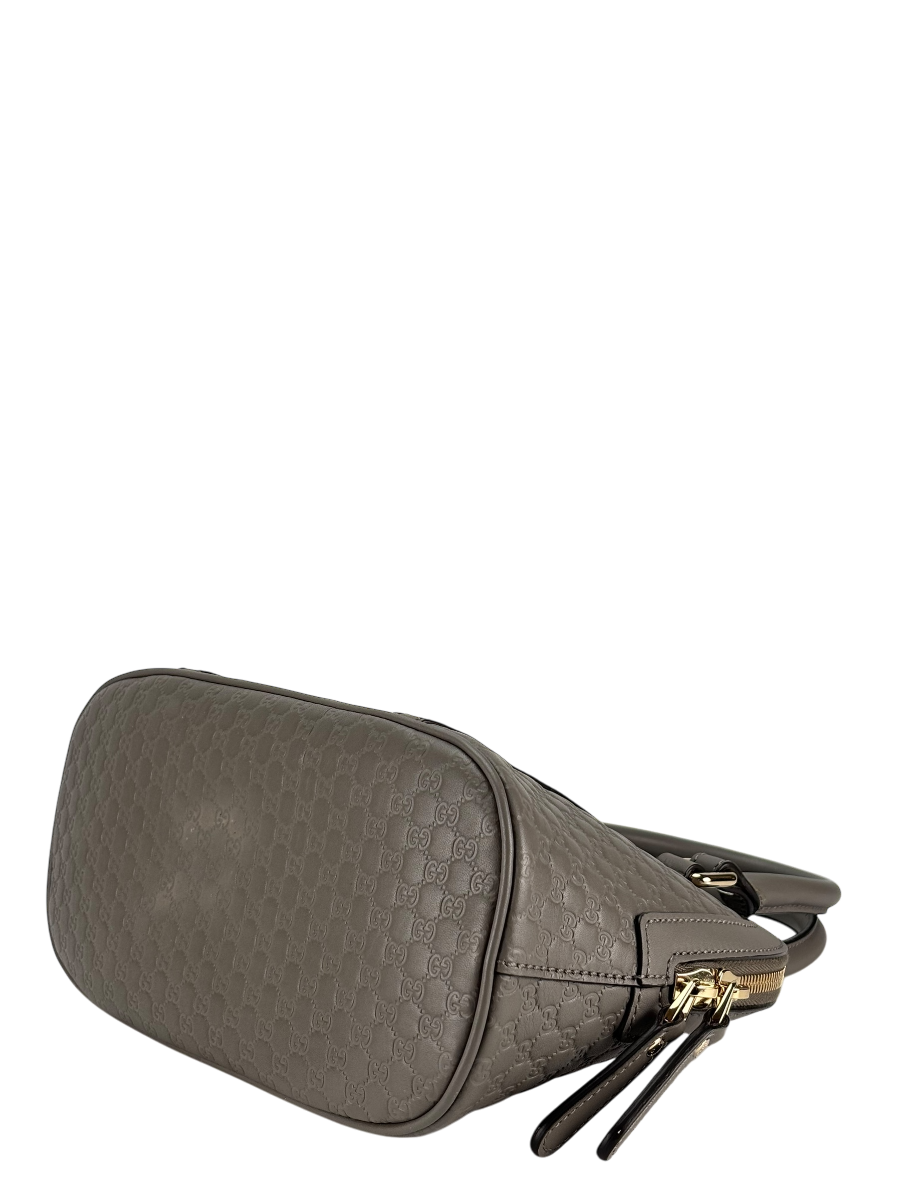 GUCCI - Grey Calfskin Mini Microguccissima Dome Bag