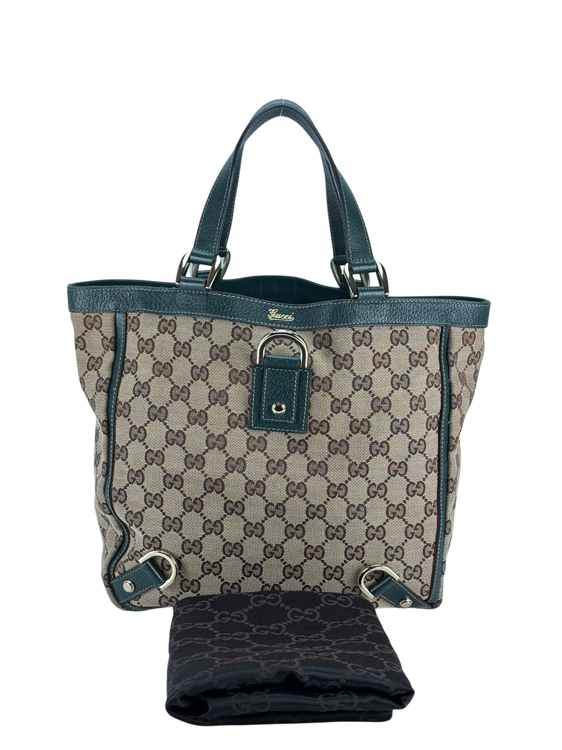 GUCCI - Green GG Canvas Small Abbey Tote Handbag