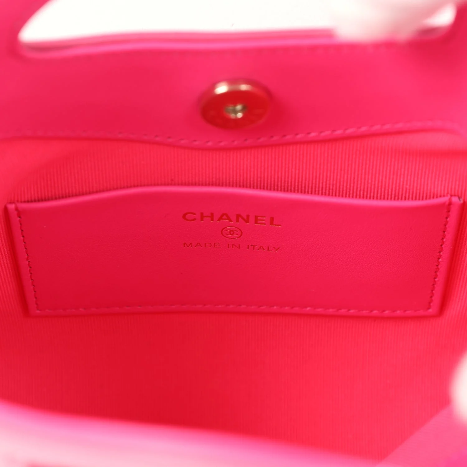 Pre-owned Chanel Nano 31 Shopper Hot Pink Shiny Aged Calfskin Gold Hardware
