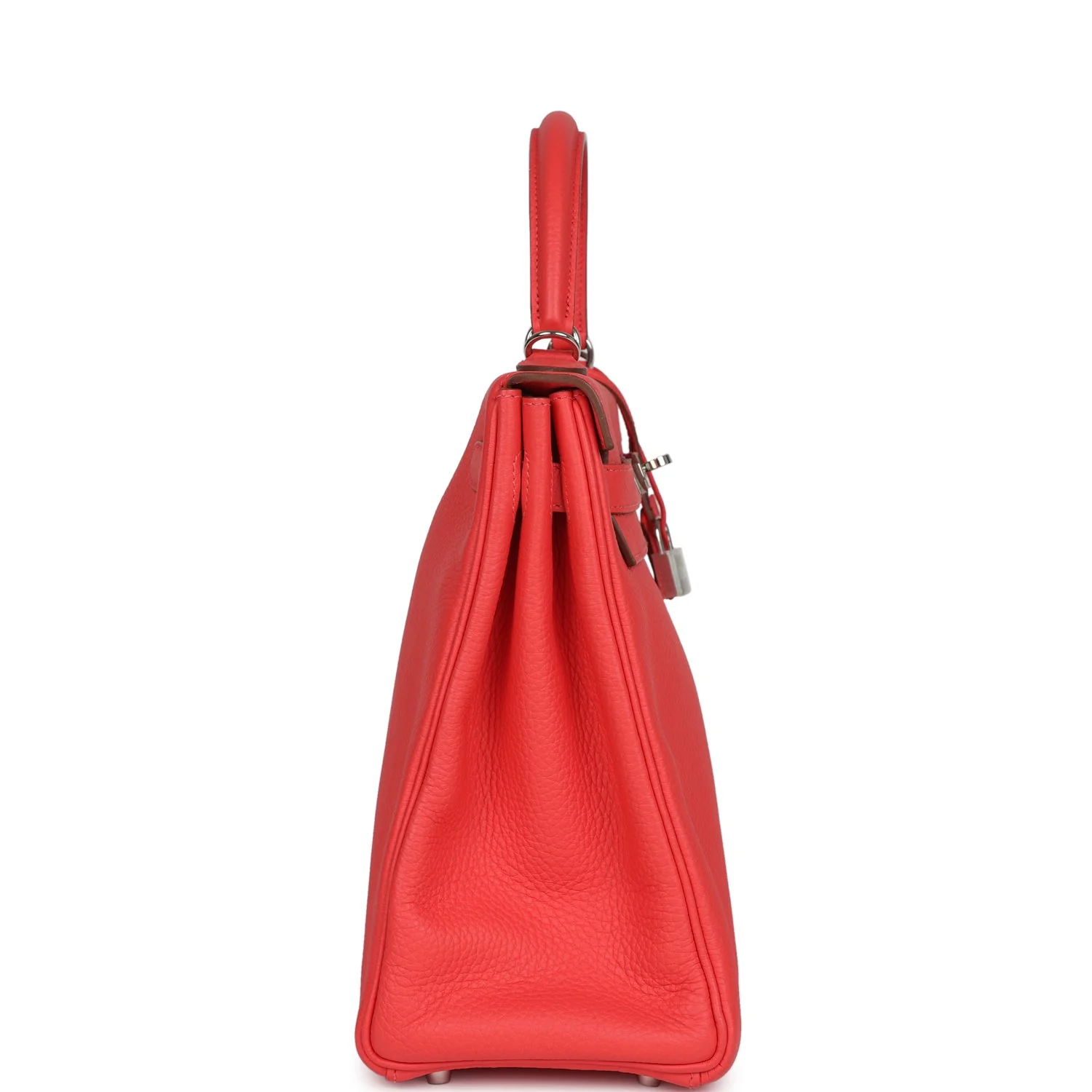 Pre-owned Hermes Retourne Kelly 35 Rose Jaipur Clemence Palladium Hardware