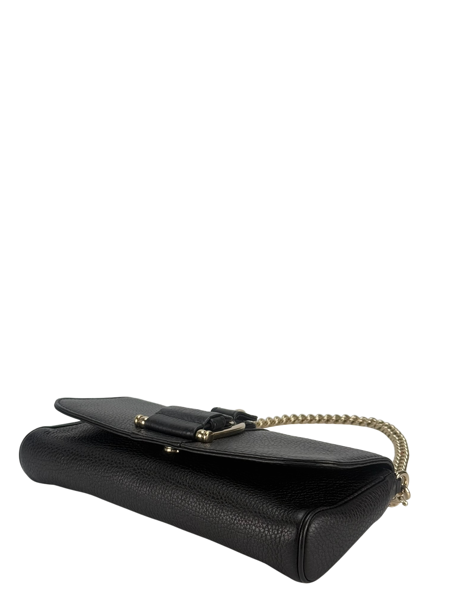 GUCCI - Black Calfskin Greenwich Evening Clutch Chain Shoulder Bag