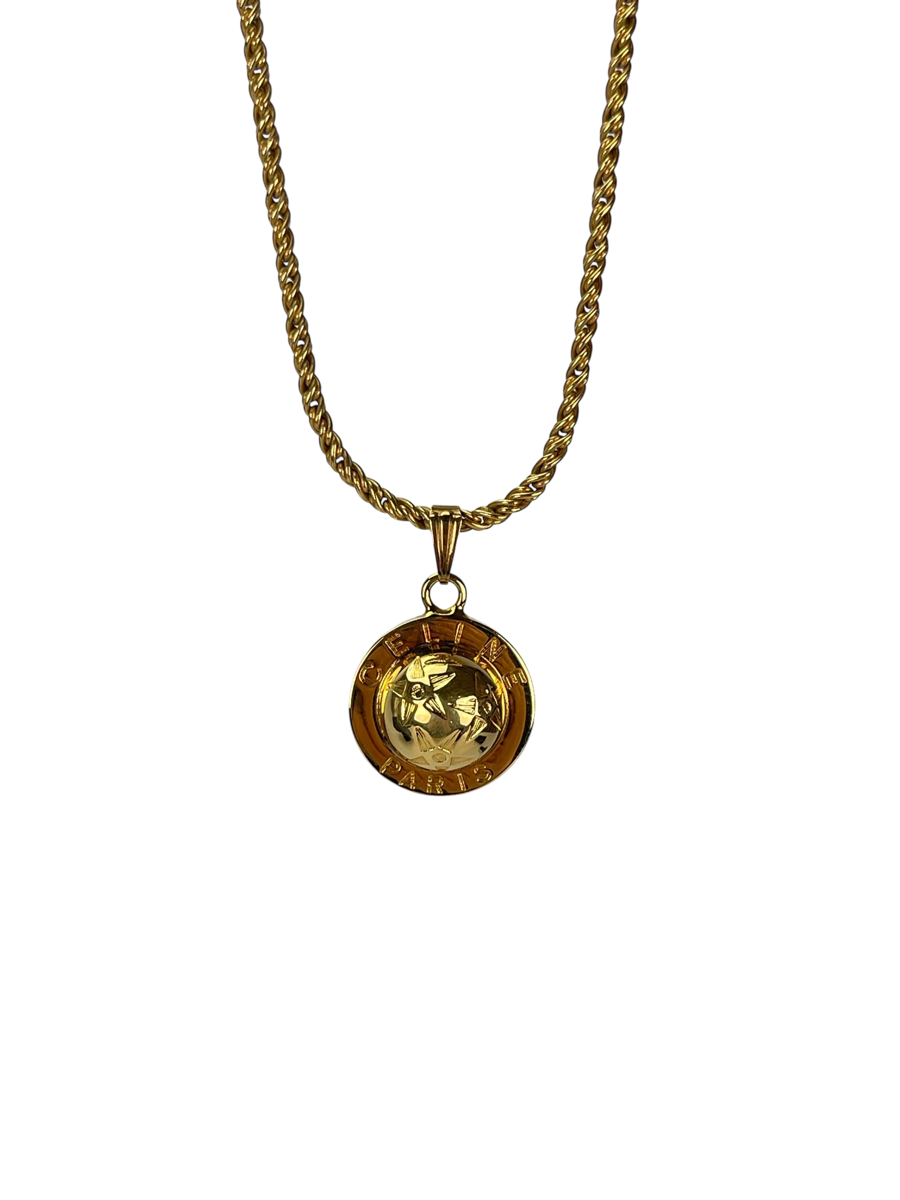 CELINE - Gold Star Logo Accessory Necklace