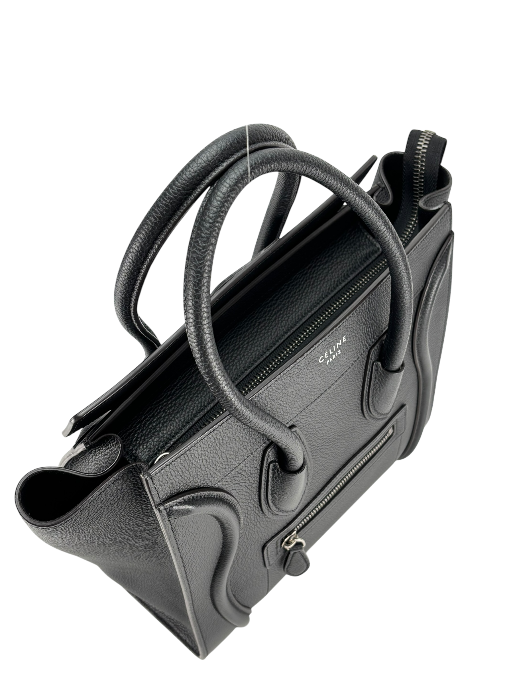 CELINE - Micro Luggage handbag in Drummed Calfskin Black